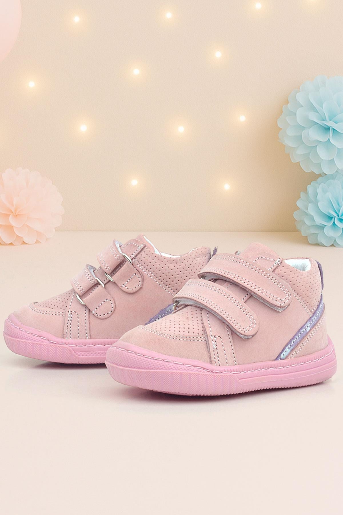 Rakerplus Raya Genuine Leather Pink Velcro Baby Girl Boots