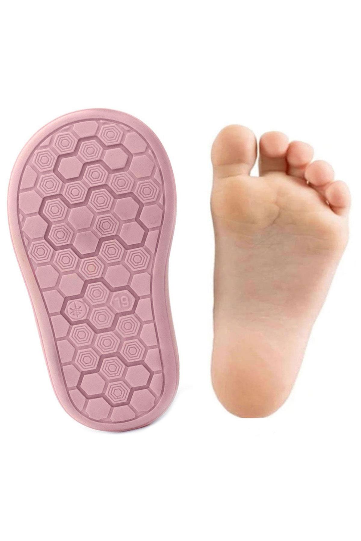 Rakerplus Yoohoo Hakiki Deri Nar Çiçeği Pembe Cırtlı Kız Bebek Bot