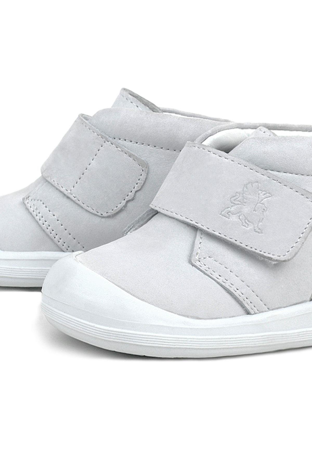 Rakerplus Yoohoo Hakiki Deri Beyaz Cırtlı Kız Bebek Bot