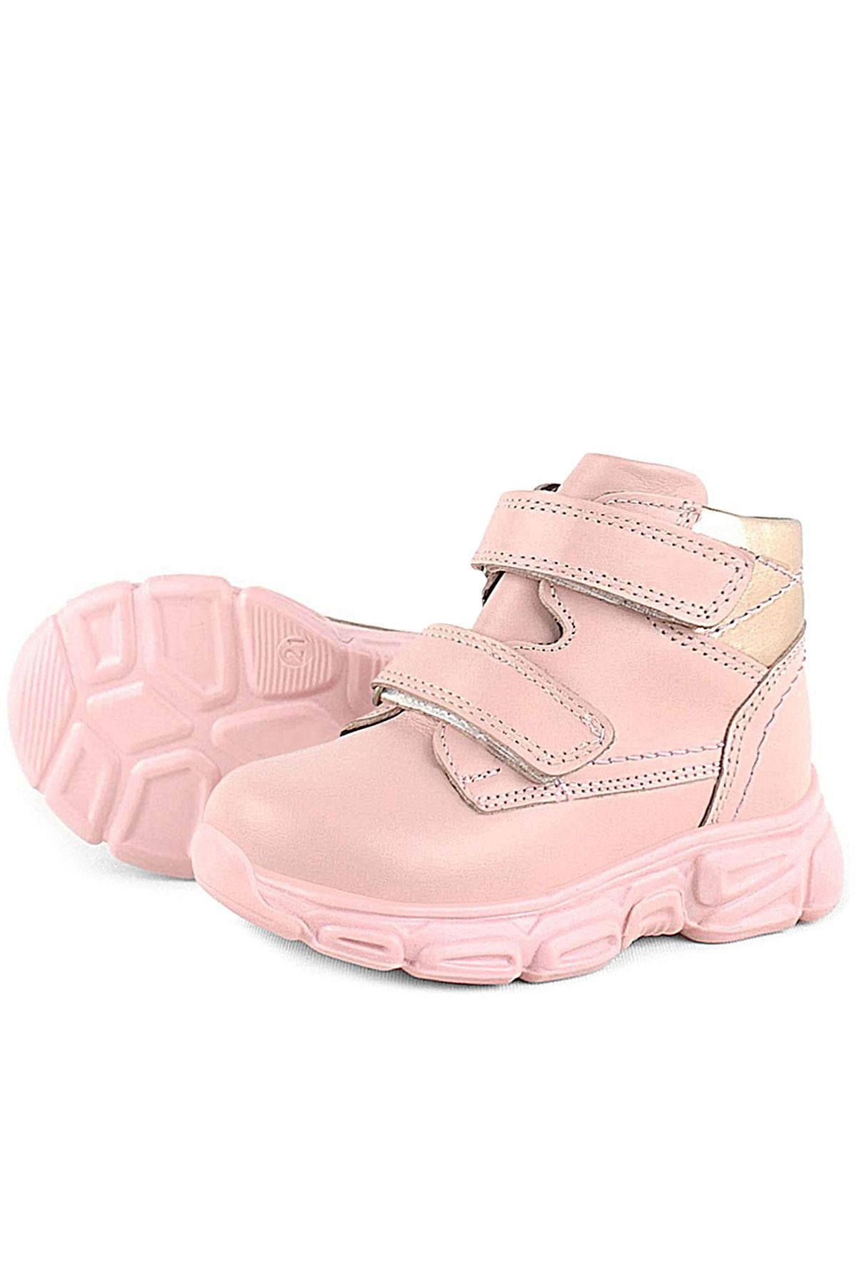 Rakerplus Genuine Leather Baby Girls Pink Boots