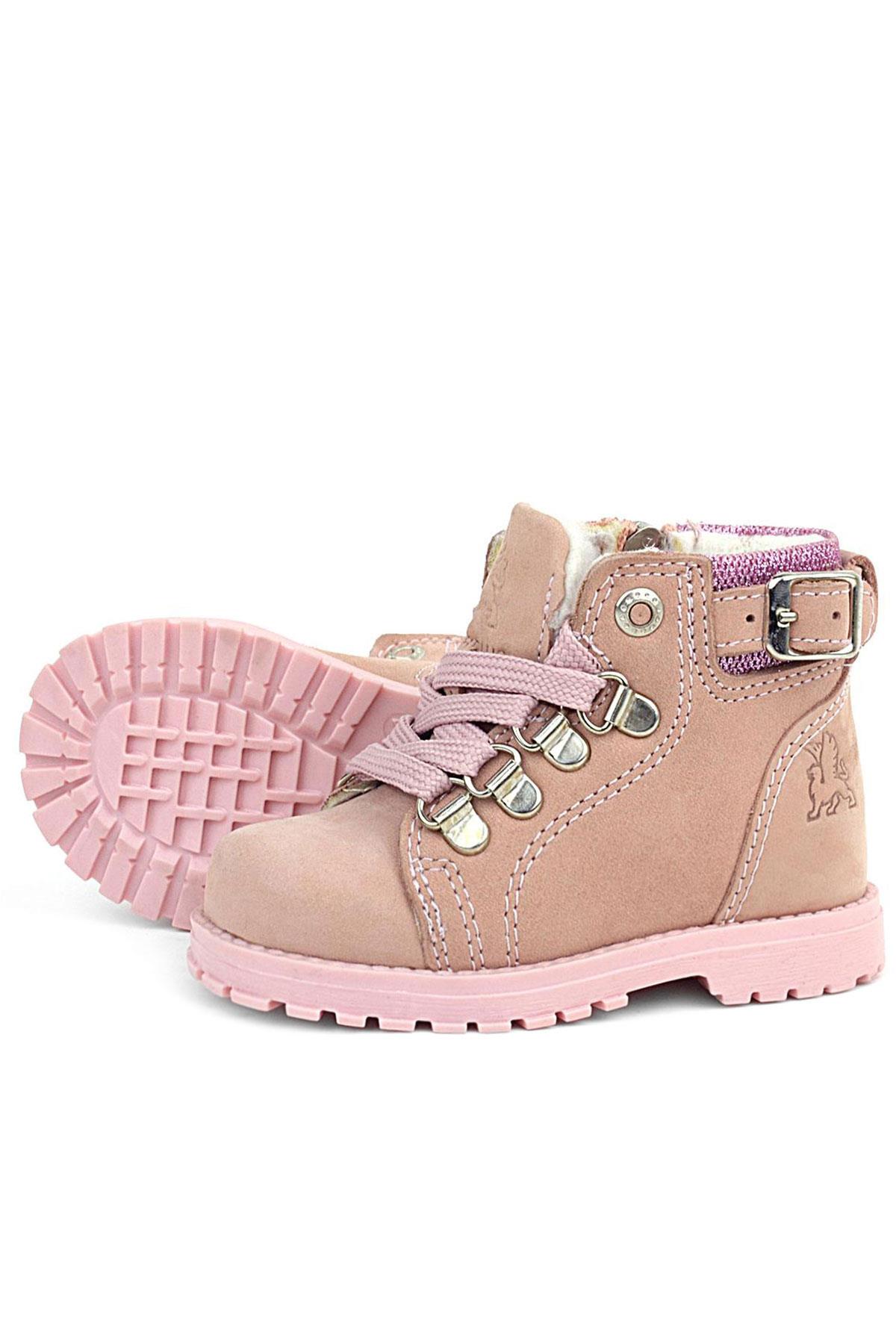 Rakerplus Griffon Genuine Leather Pink Shiny Zippered Girls Baby Boots