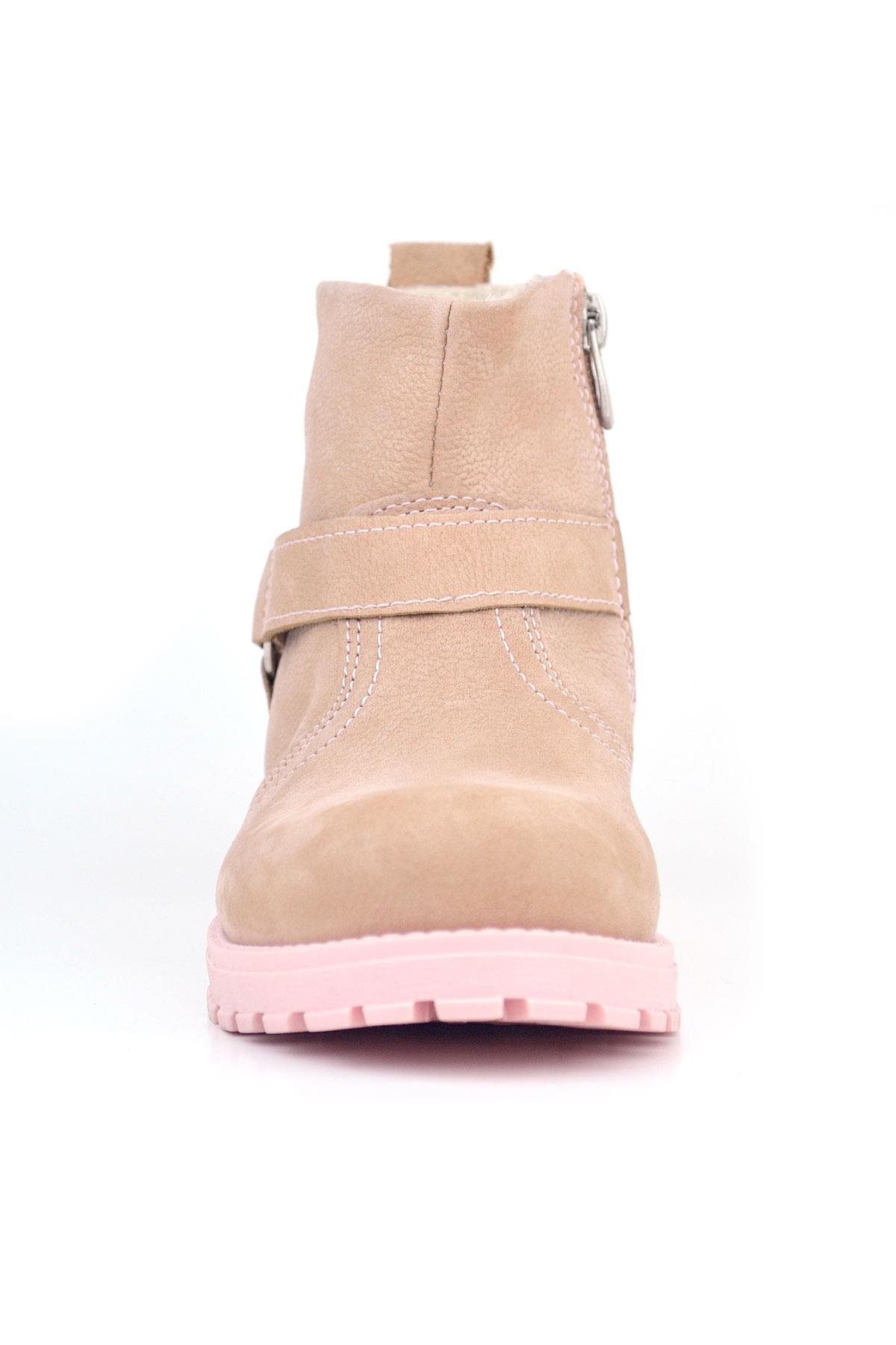 Rakerplus Chiron Hakiki Deri Pembe Fermuarlı Kız Bebek Bot