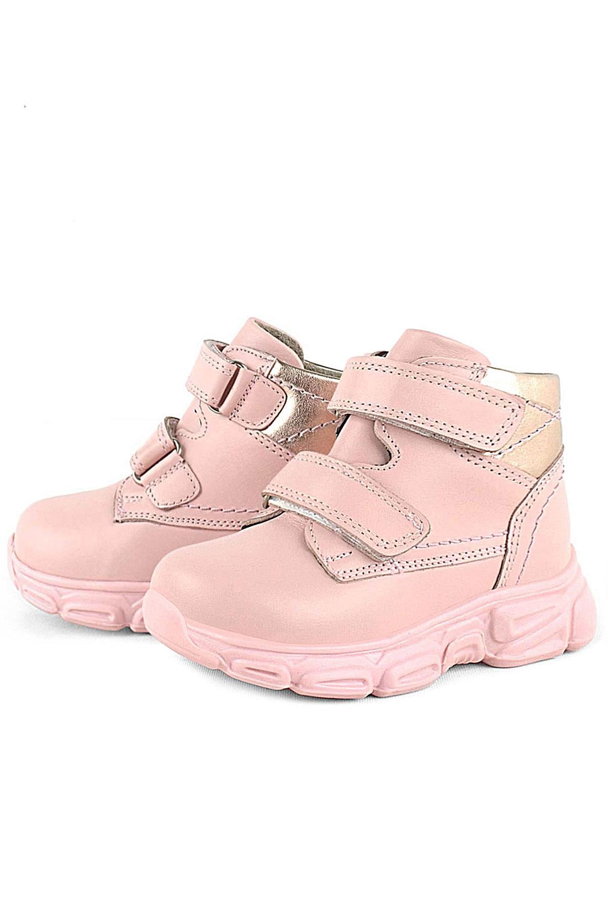 Rakerplus Genuine Leather Baby Girls Pink Boots