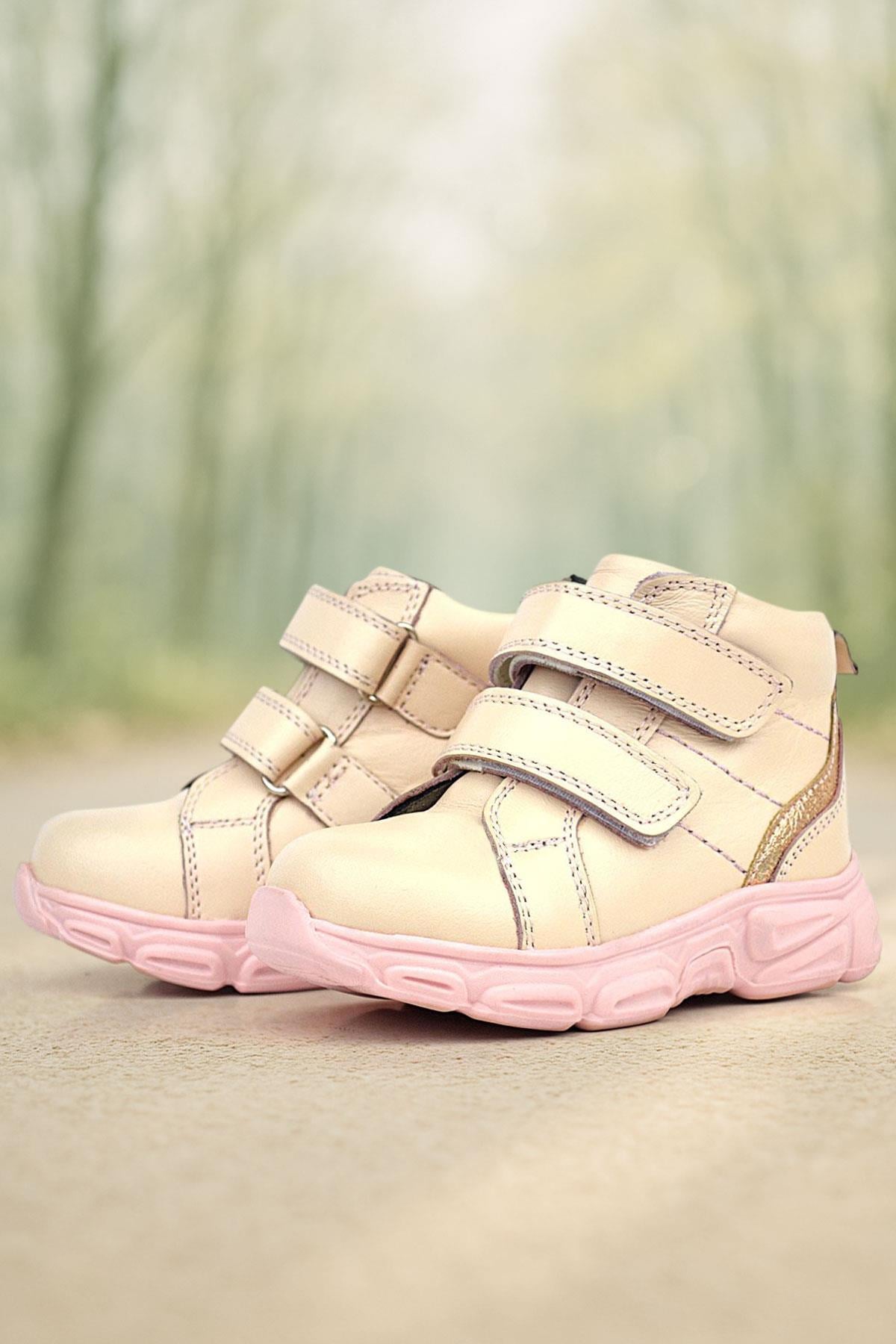 Rakerplus Genuine Leather Powder Velcro Sport Baby Girl Boots