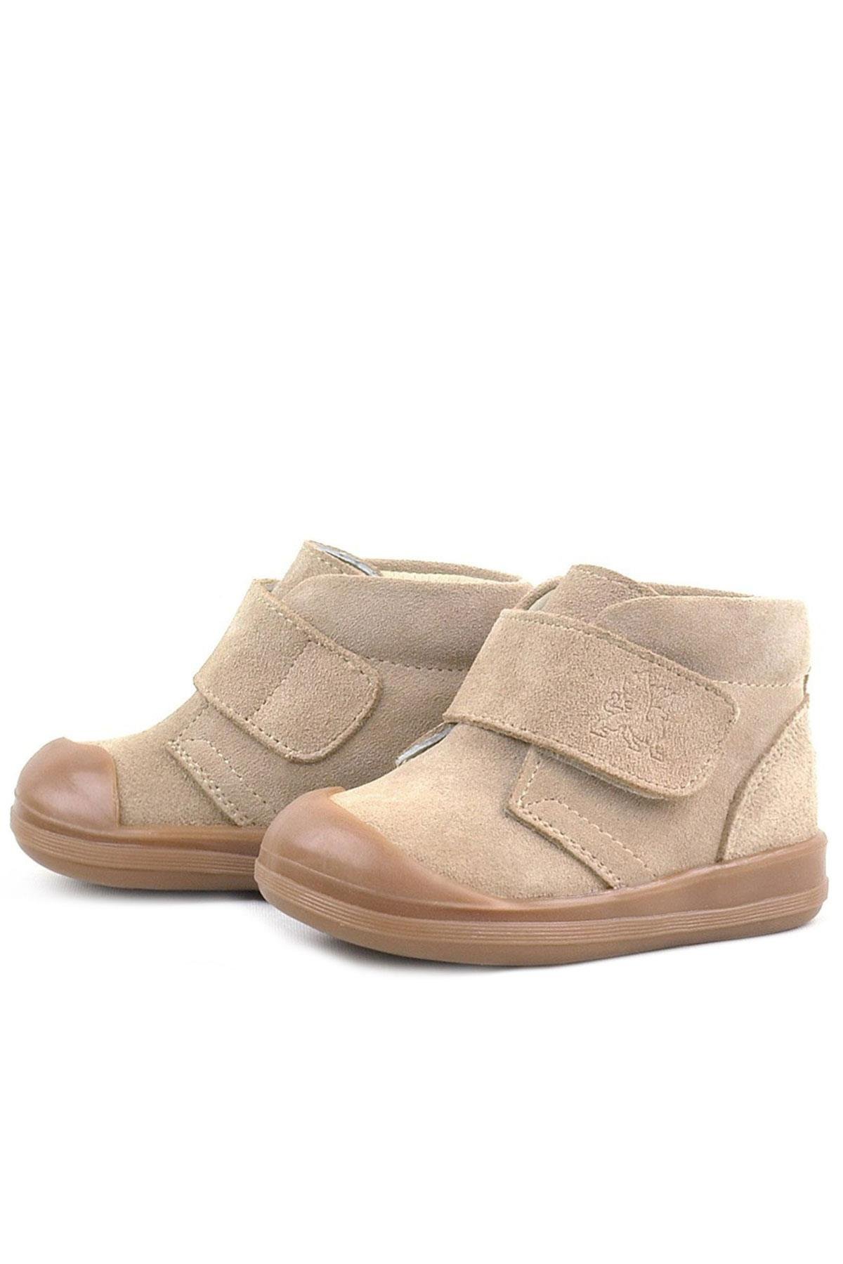 Rakerplus Yoohoo Genuine Leather Beige Unisex Baby Boots