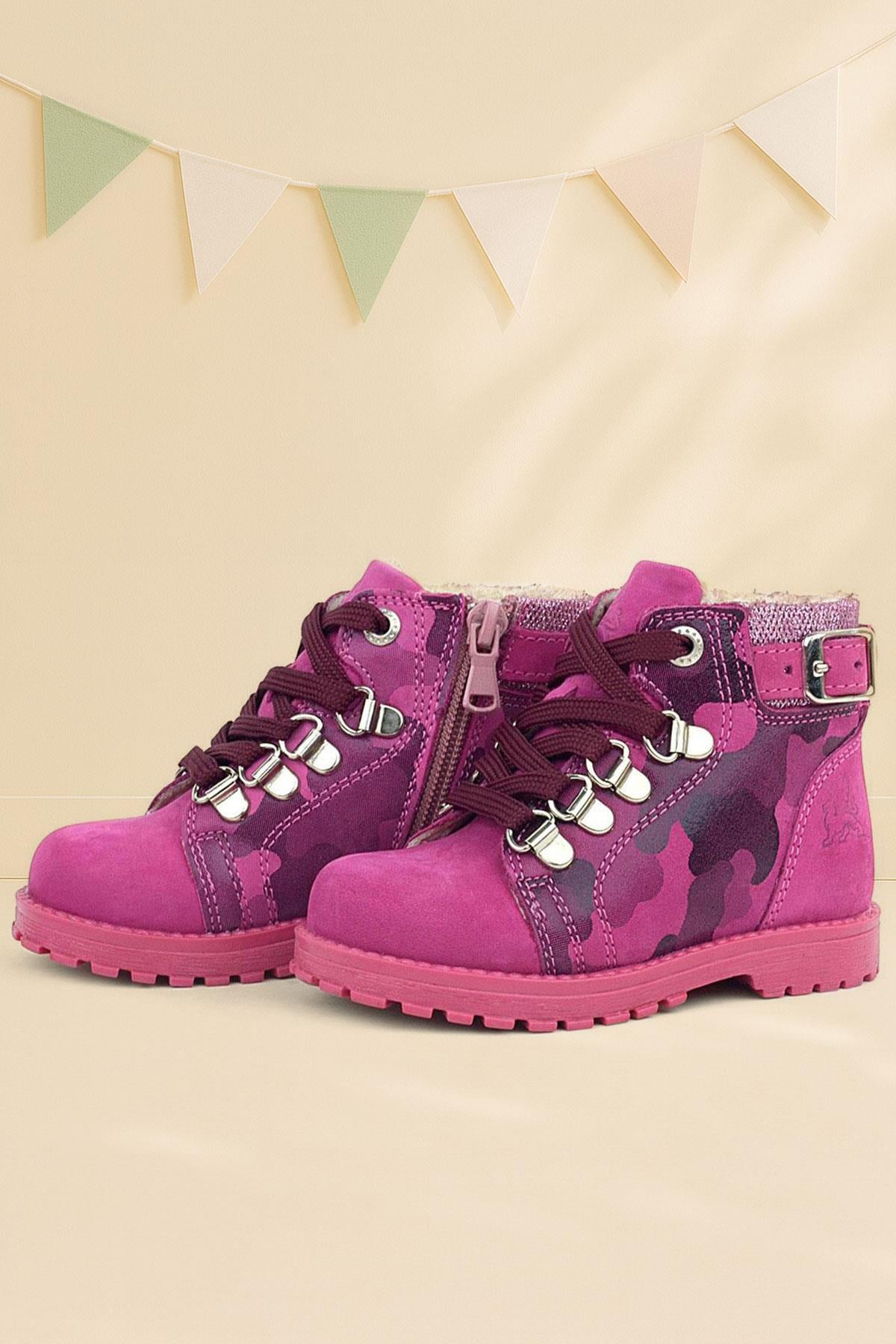 Rakerplus Griffon Genuine Leather Pink Camouflage Baby Boots