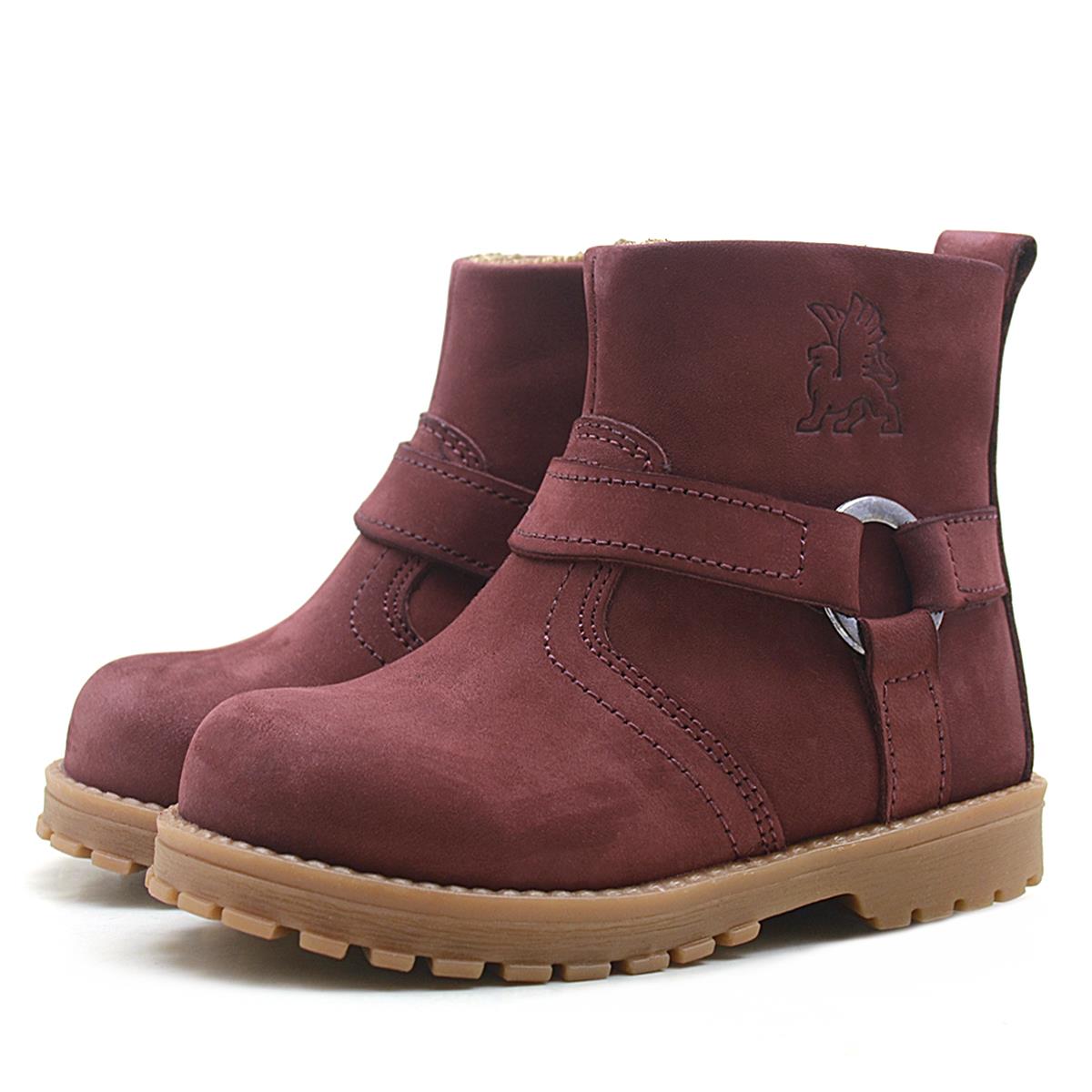 Rakerplus Zip Down Genuine Leather Furry Chiron Unisex Baby Boots