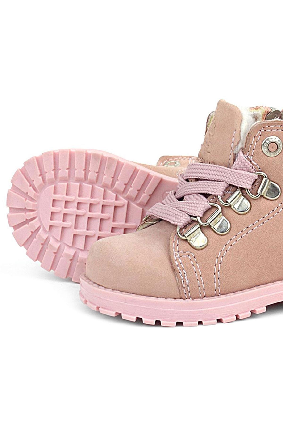 Rakerplus Griffon Genuine Leather Pink Shiny Zippered Girls Baby Boots