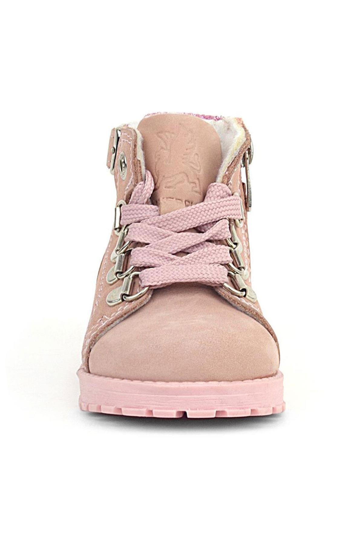 Rakerplus Griffon Genuine Leather Pink Shiny Zippered Girls Baby Boots
