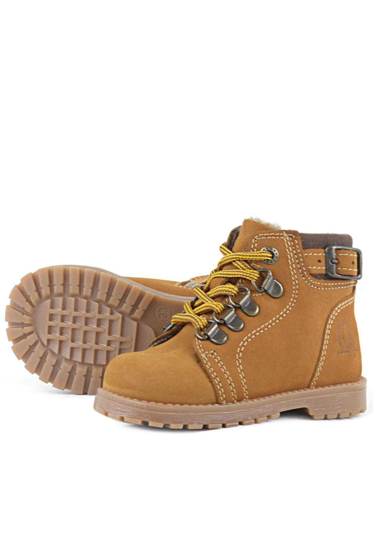 Rakerplus Griffon Hakiki Deri Sarı Kürklü Çocuk Bot