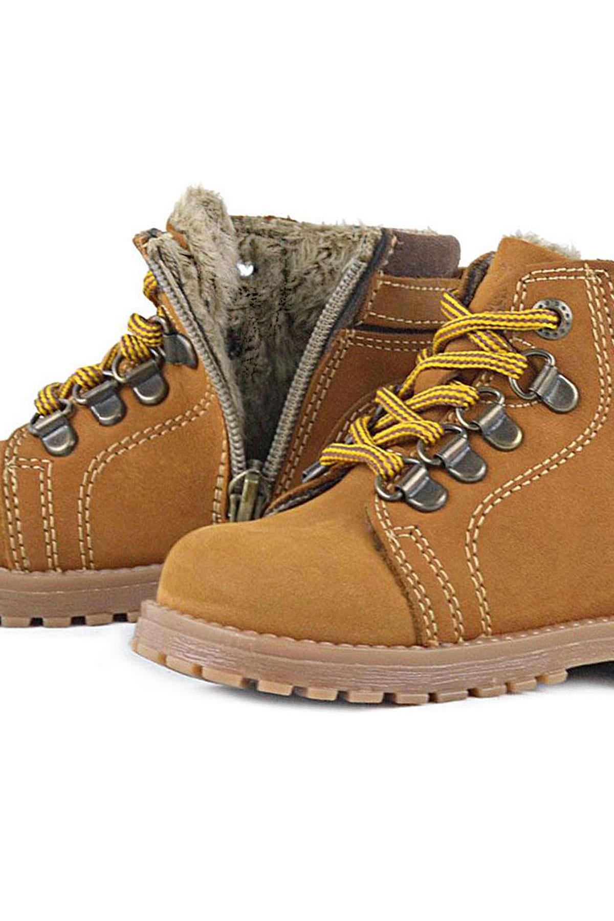 Rakerplus Griffon Hakiki Deri Sarı Kürklü Çocuk Bot