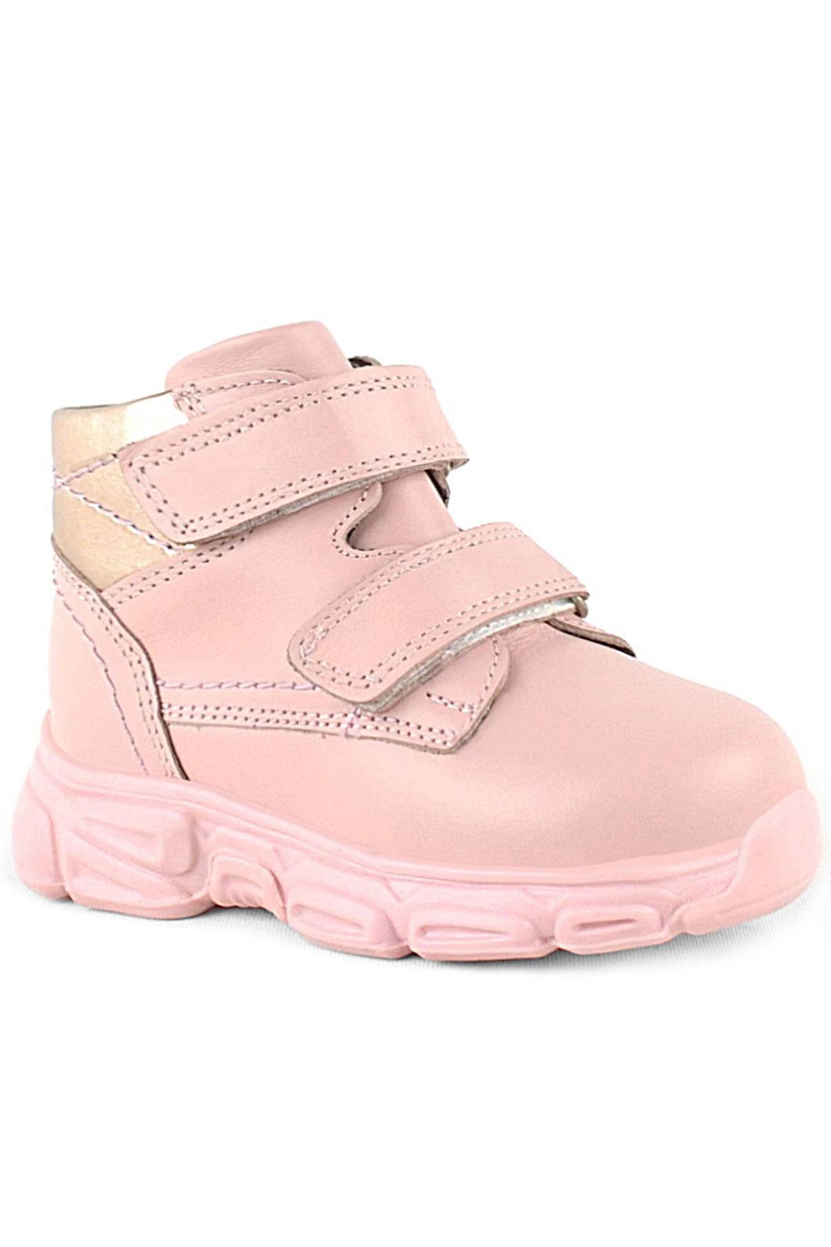 Rakerplus Genuine Leather Baby Girls Pink Boots