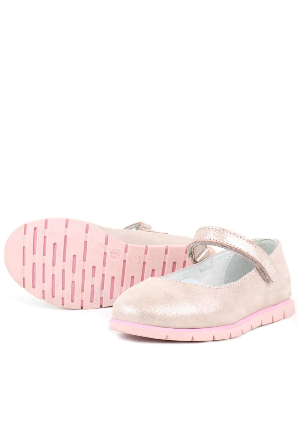 Rakerplus Genuine Leather Pink Ballerina Girls Flat Shoes