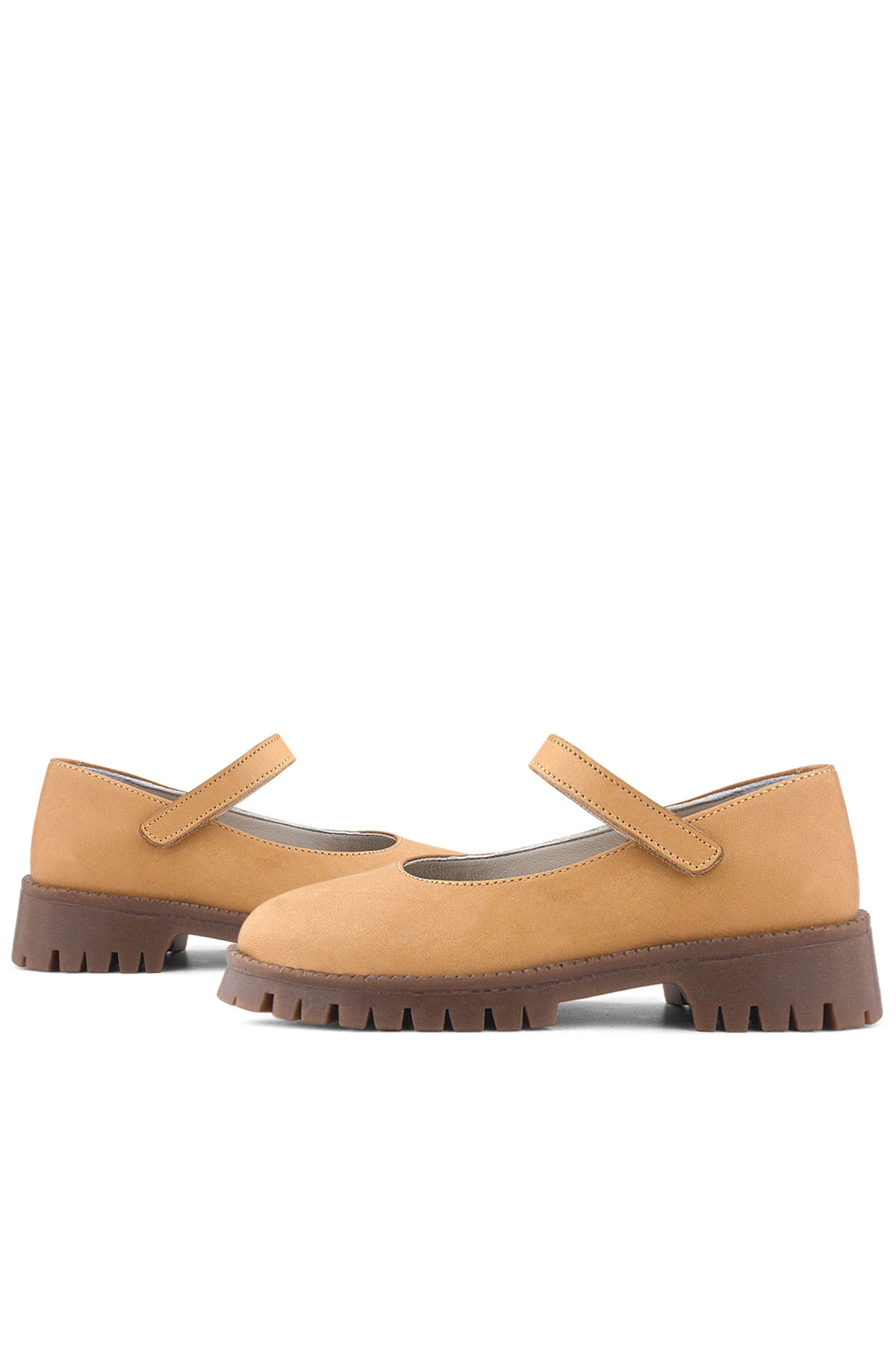 Doğal Gerçek Deri Vizon Kız Çocuk Babet Ayakkabı