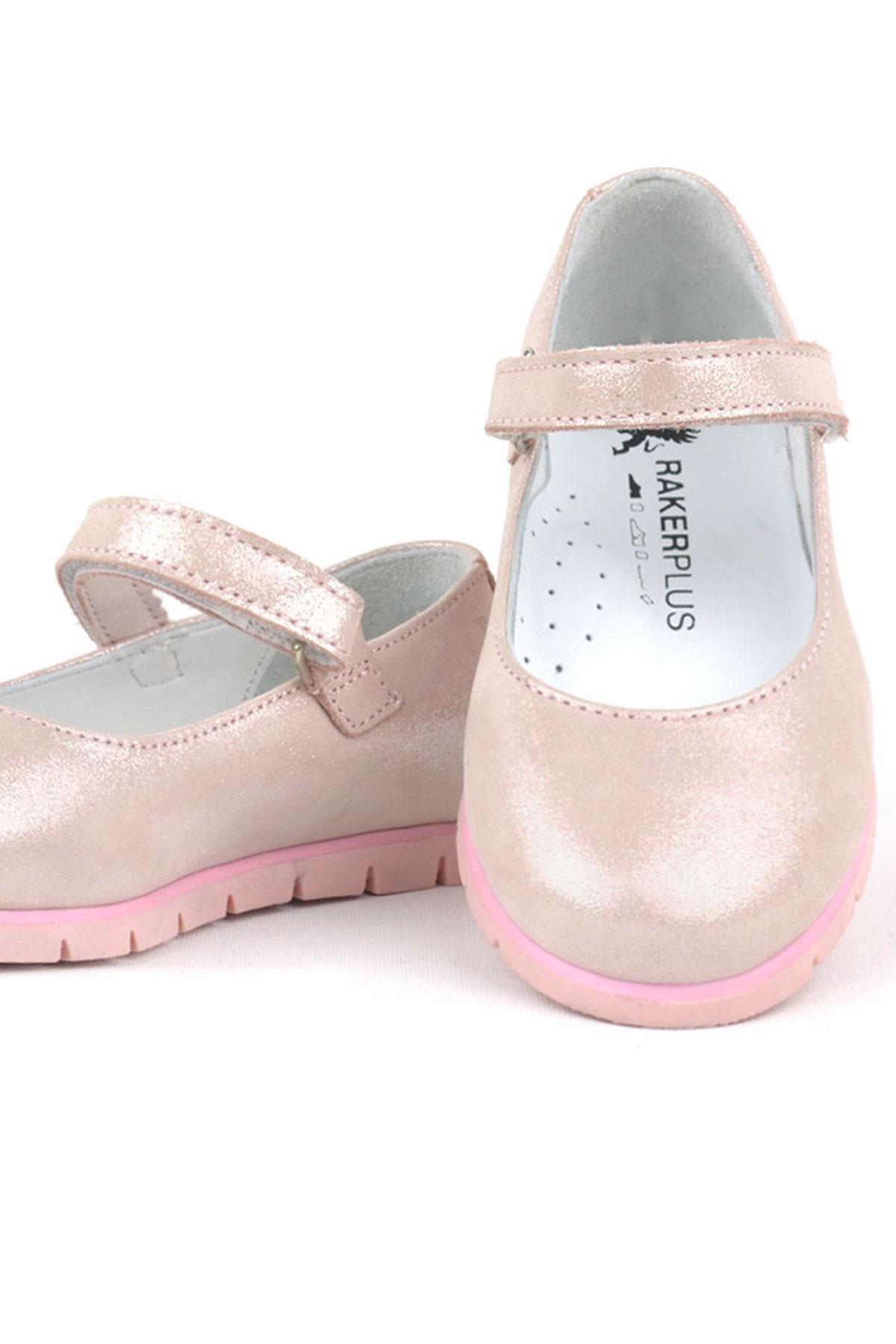 Rakerplus Genuine Leather Pink Ballerina Girls Flat Shoes