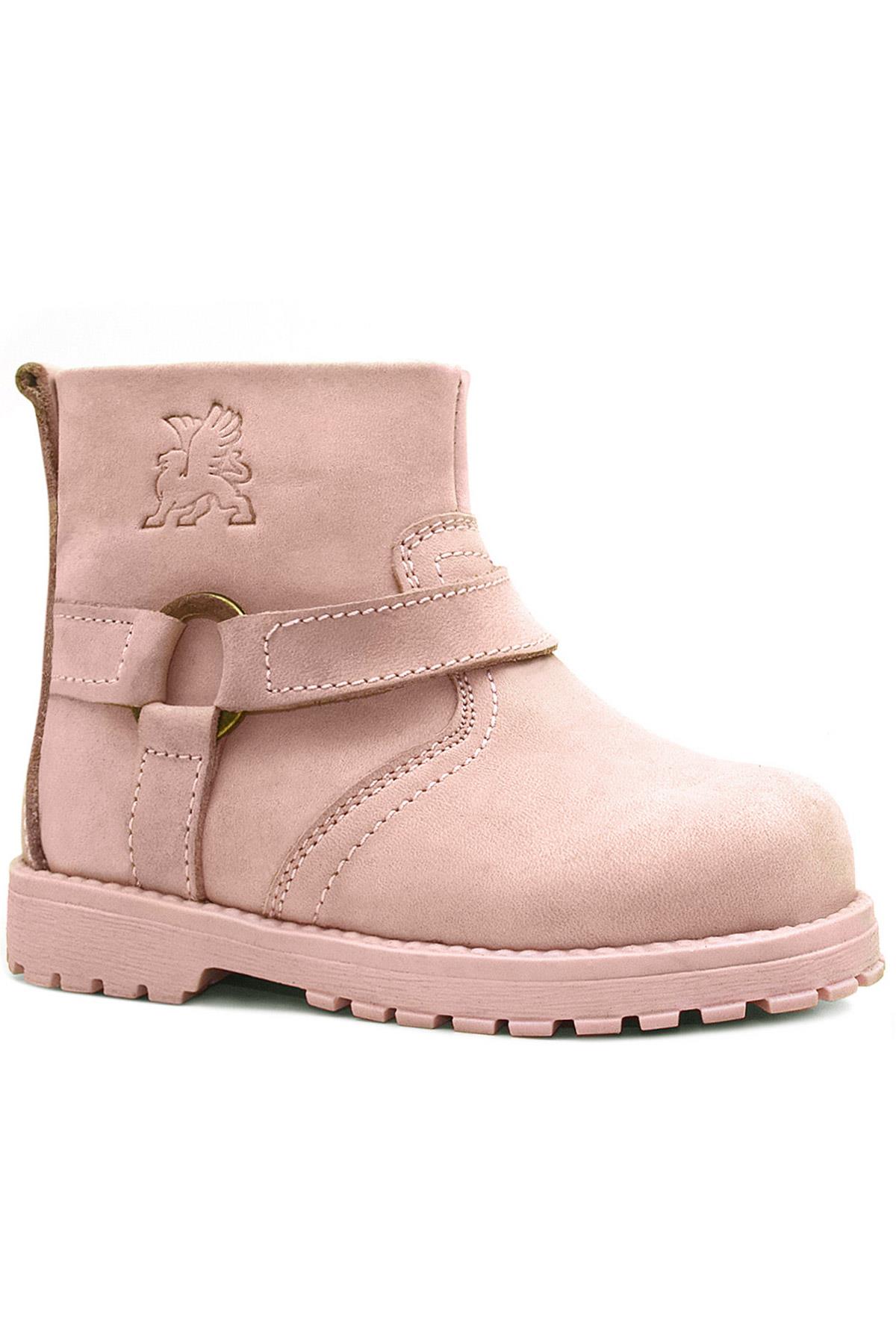 Rakerplus Chiron Hakiki Deri Pembe Fermuarlı Kız Bebek Bot