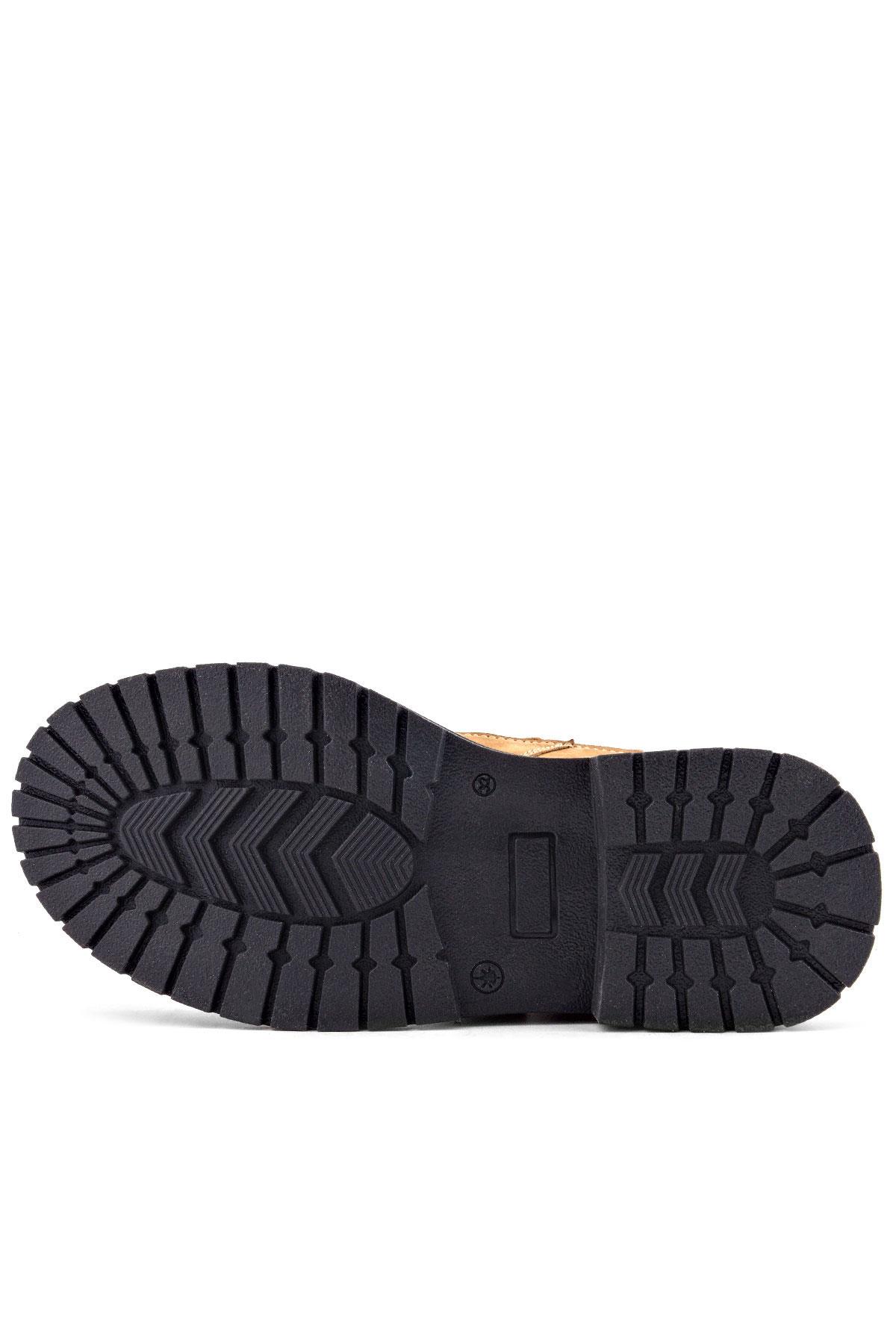 Rakerplus Hakiki Deri Sarı Cırt Cırtlı Kışlık Çocuk Bot