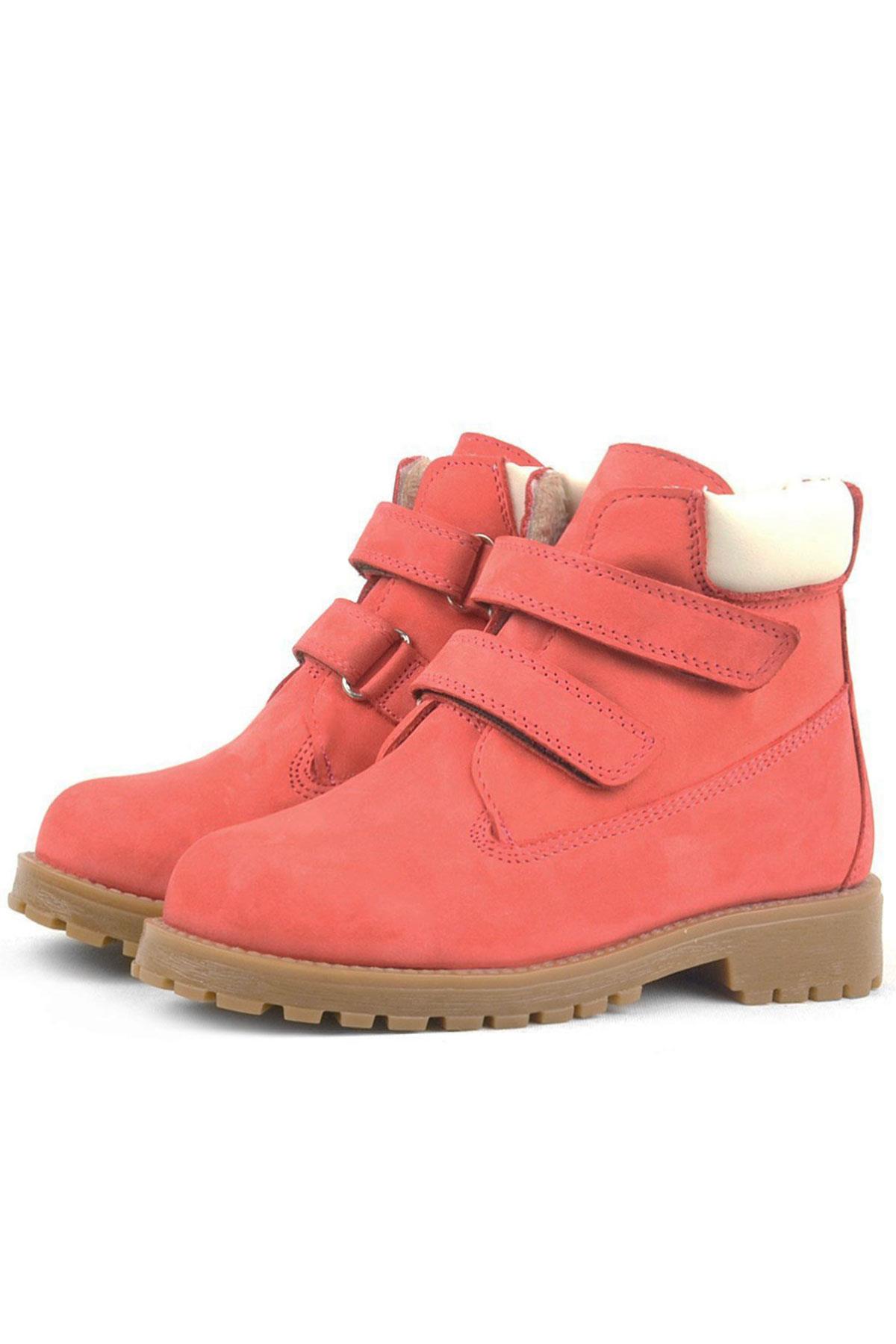 Rakerplus Neson Genuine Leather Red Velcro Kids Boots