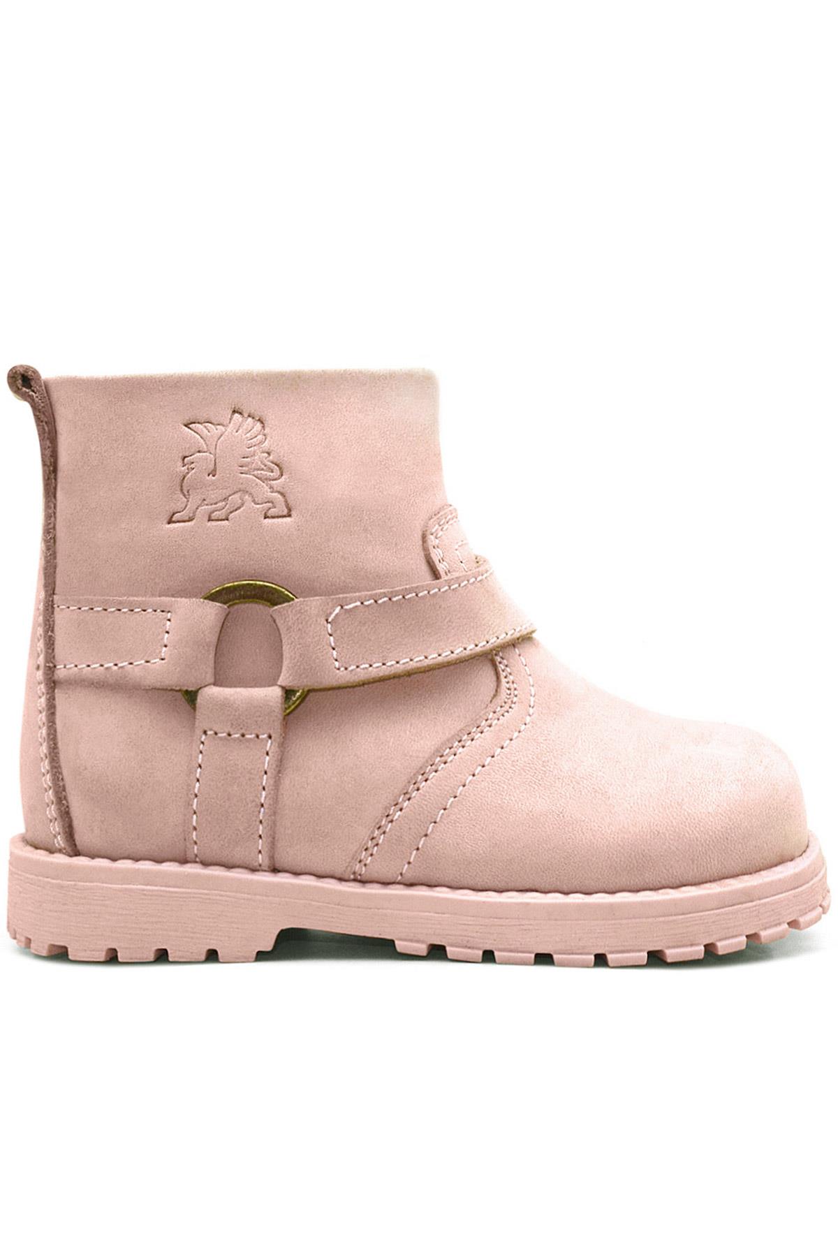 Rakerplus Chiron Hakiki Deri Pembe Fermuarlı Kız Bebek Bot