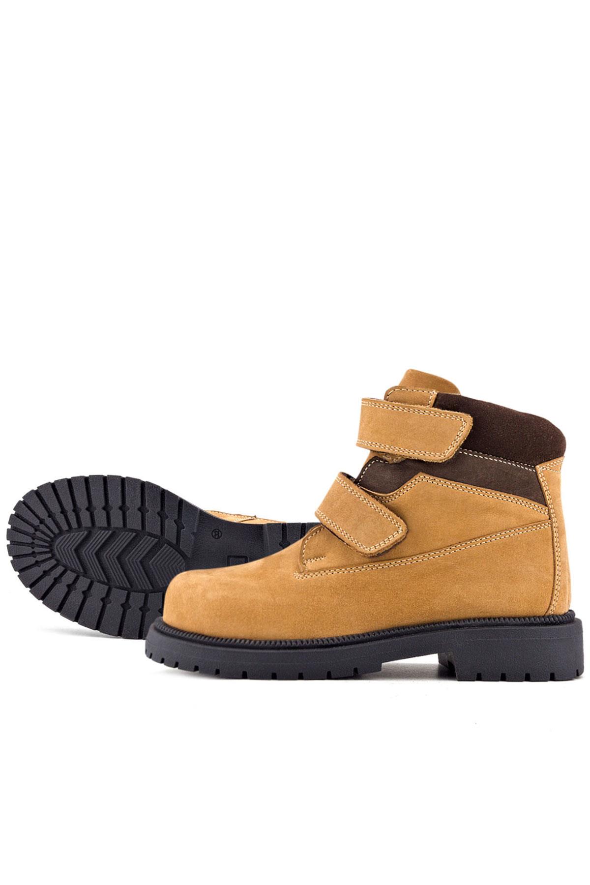 Rakerplus Hakiki Deri Sarı Cırt Cırtlı Kışlık Çocuk Bot