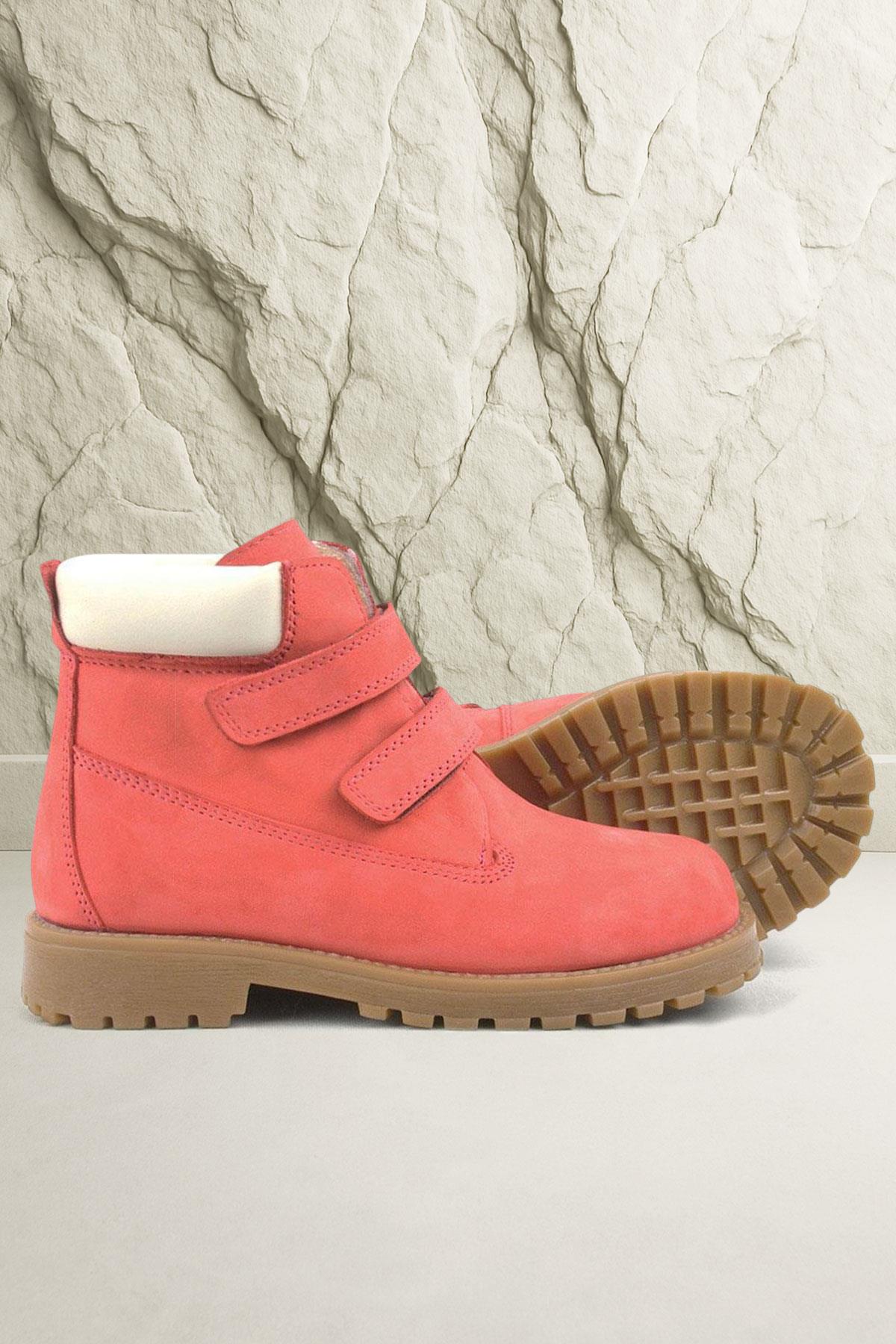Rakerplus Neson Genuine Leather Red Velcro Kids Boots