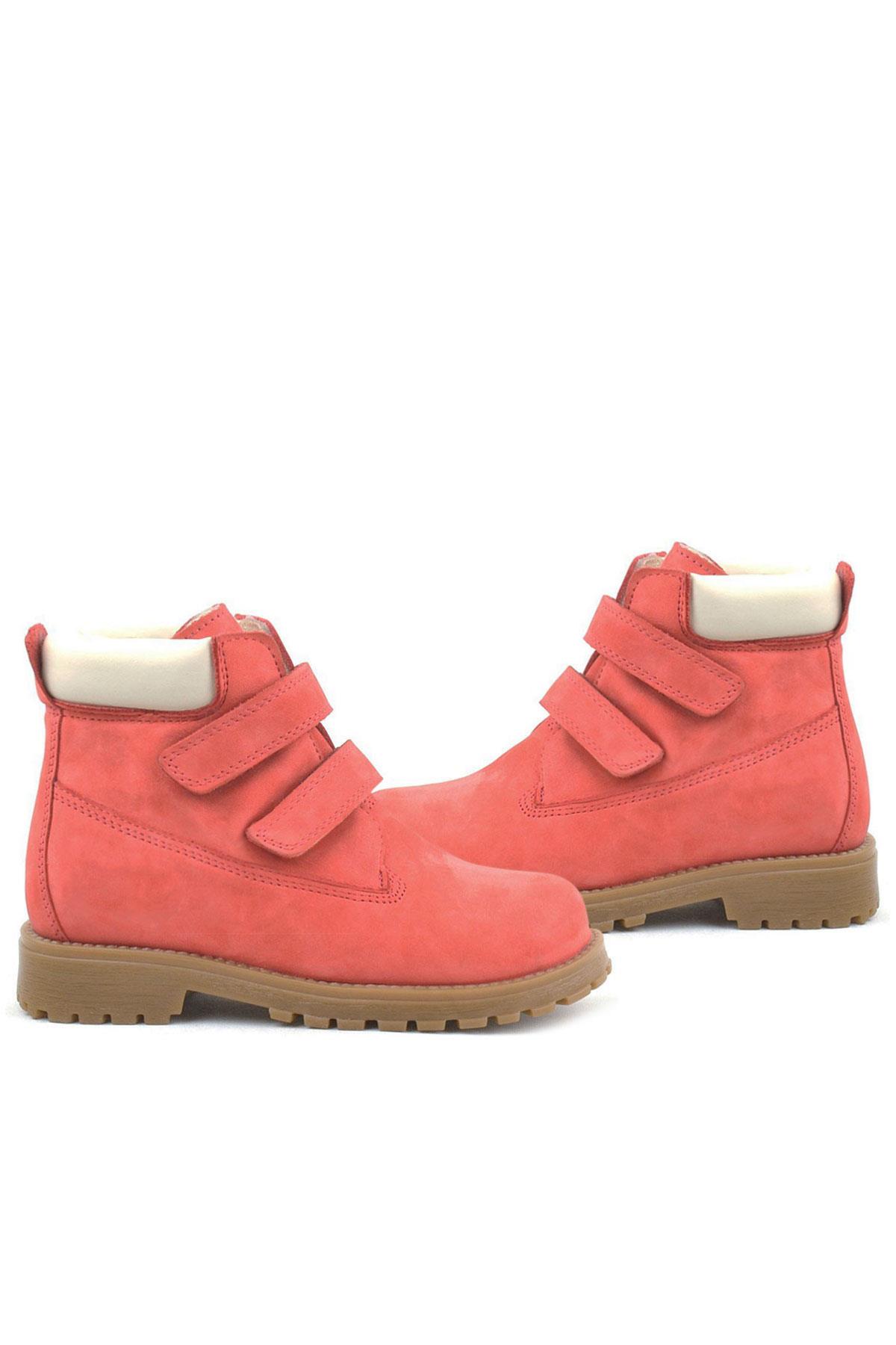 Rakerplus Neson Genuine Leather Red Velcro Kids Boots