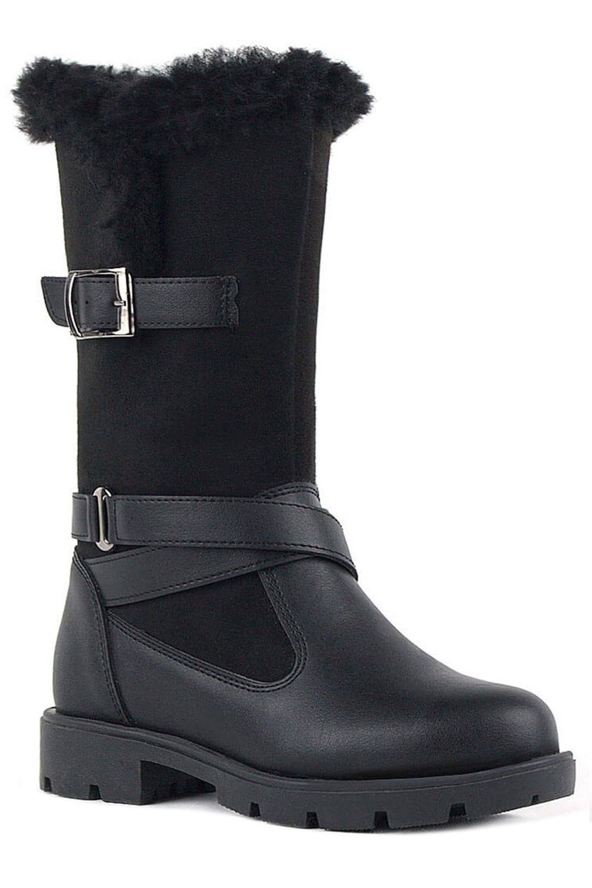 Rakerplus Siyah Uzun Fermuarlı Kız Çocuk Çizme