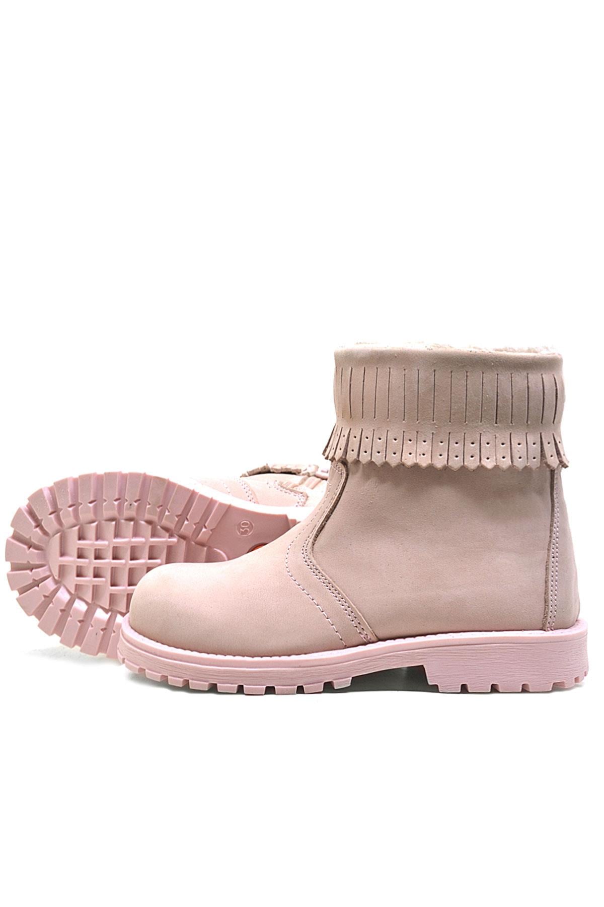 Rakerplus Zippered Genuine Leather Pink Boots Girls Boots Chiron