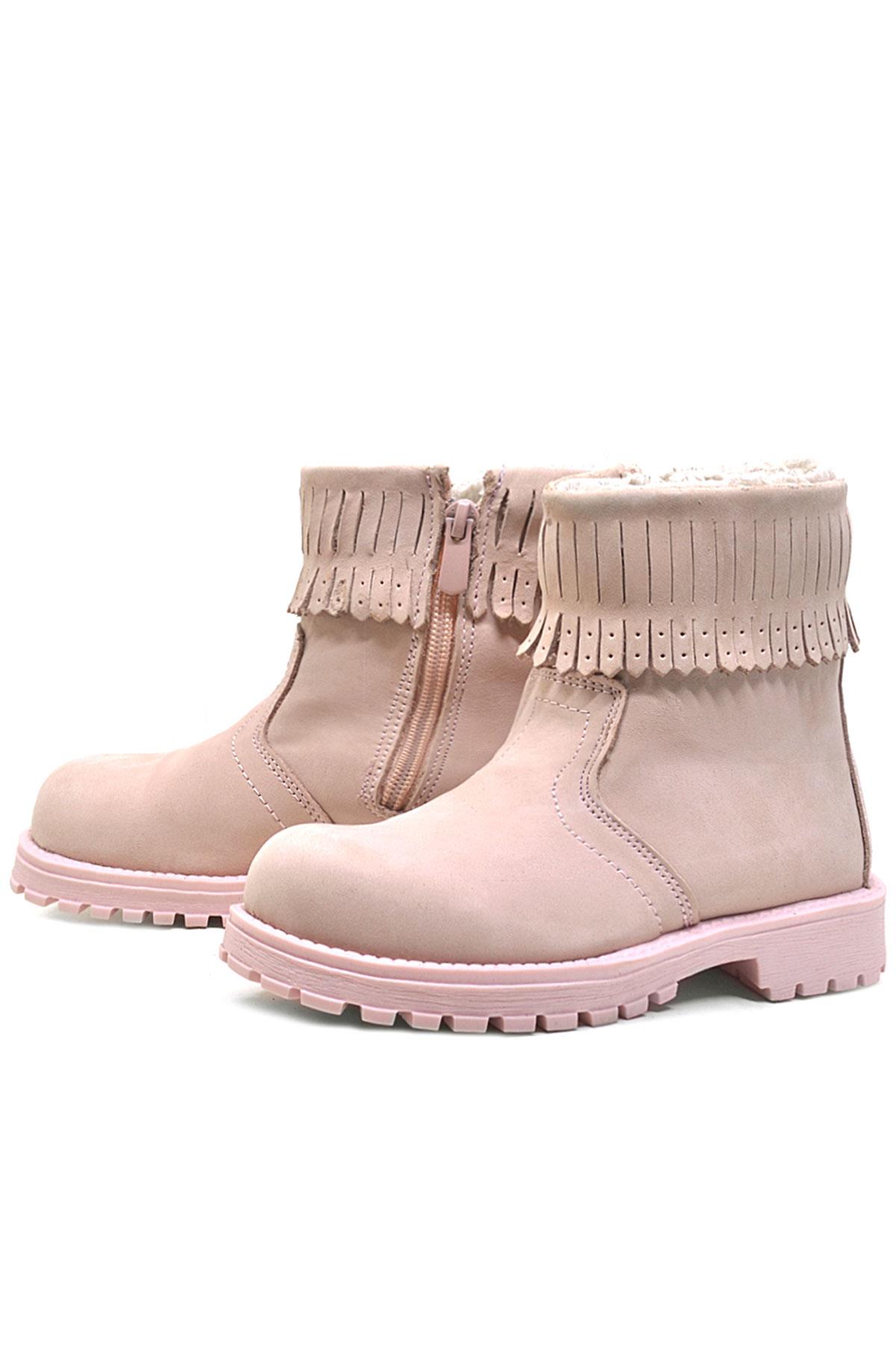 Rakerplus Zippered Genuine Leather Pink Boots Girls Boots Chiron