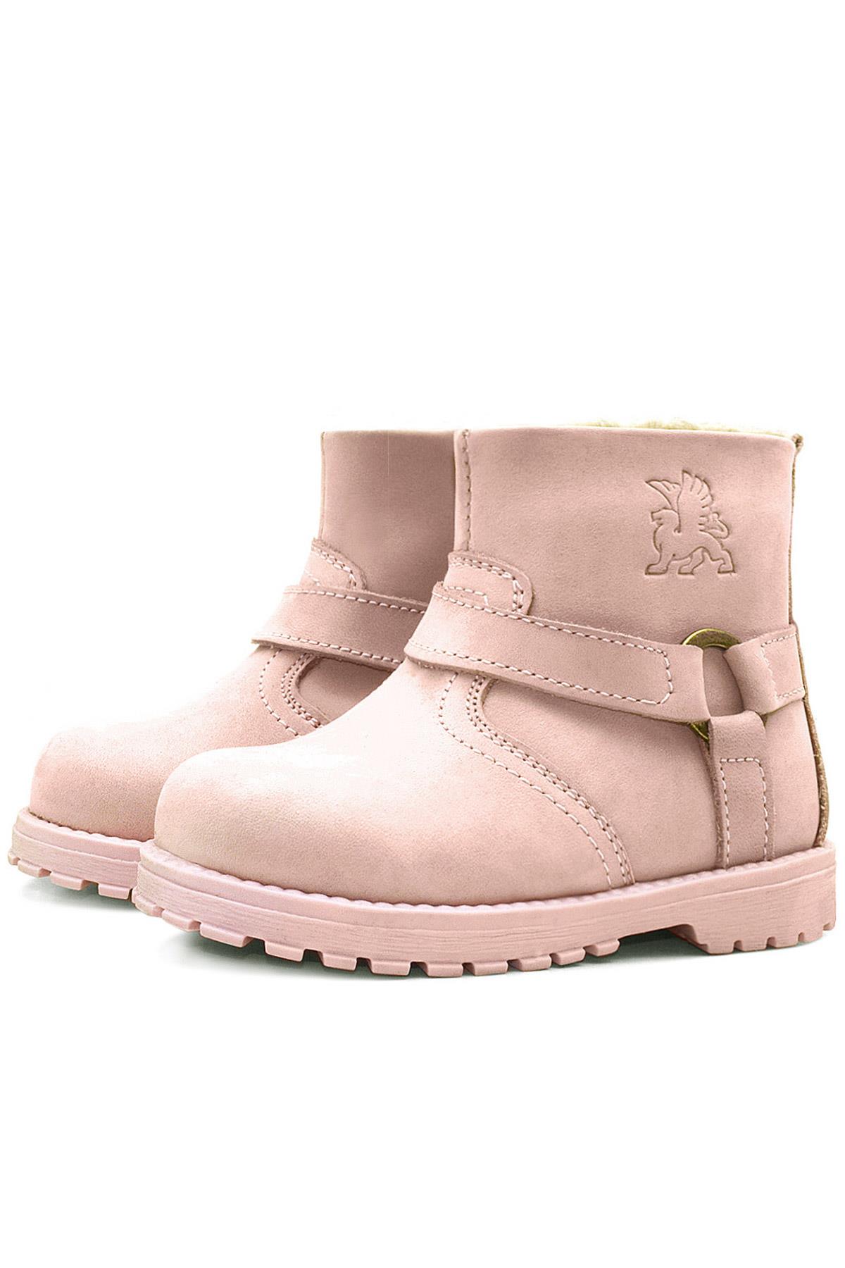 Rakerplus Chiron Hakiki Deri Pembe Fermuarlı Kız Bebek Bot