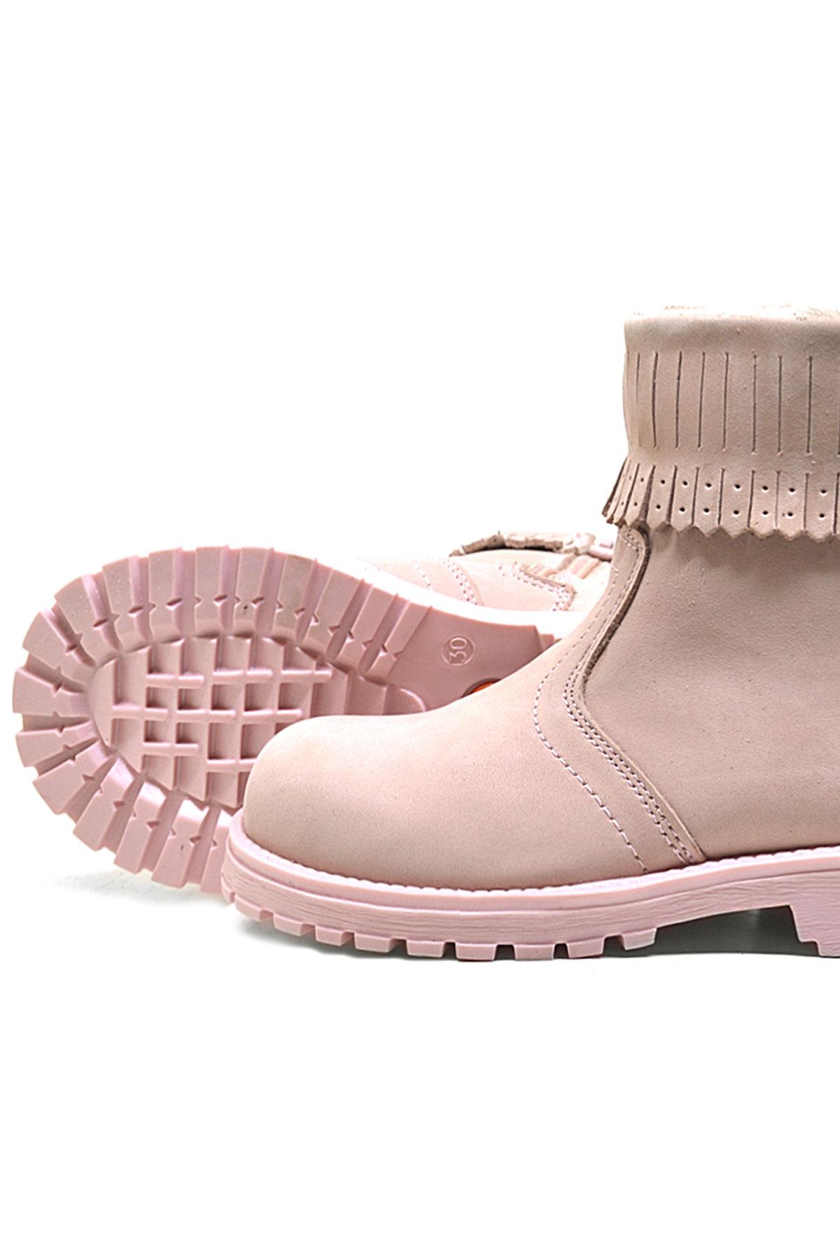 Rakerplus Zippered Genuine Leather Pink Boots Girls Boots Chiron