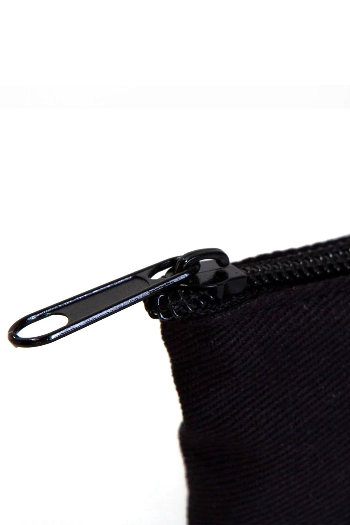 Rakerplus Siyah 21x10 cm Fermuarlı Gabardin Kumaş Kalemlik