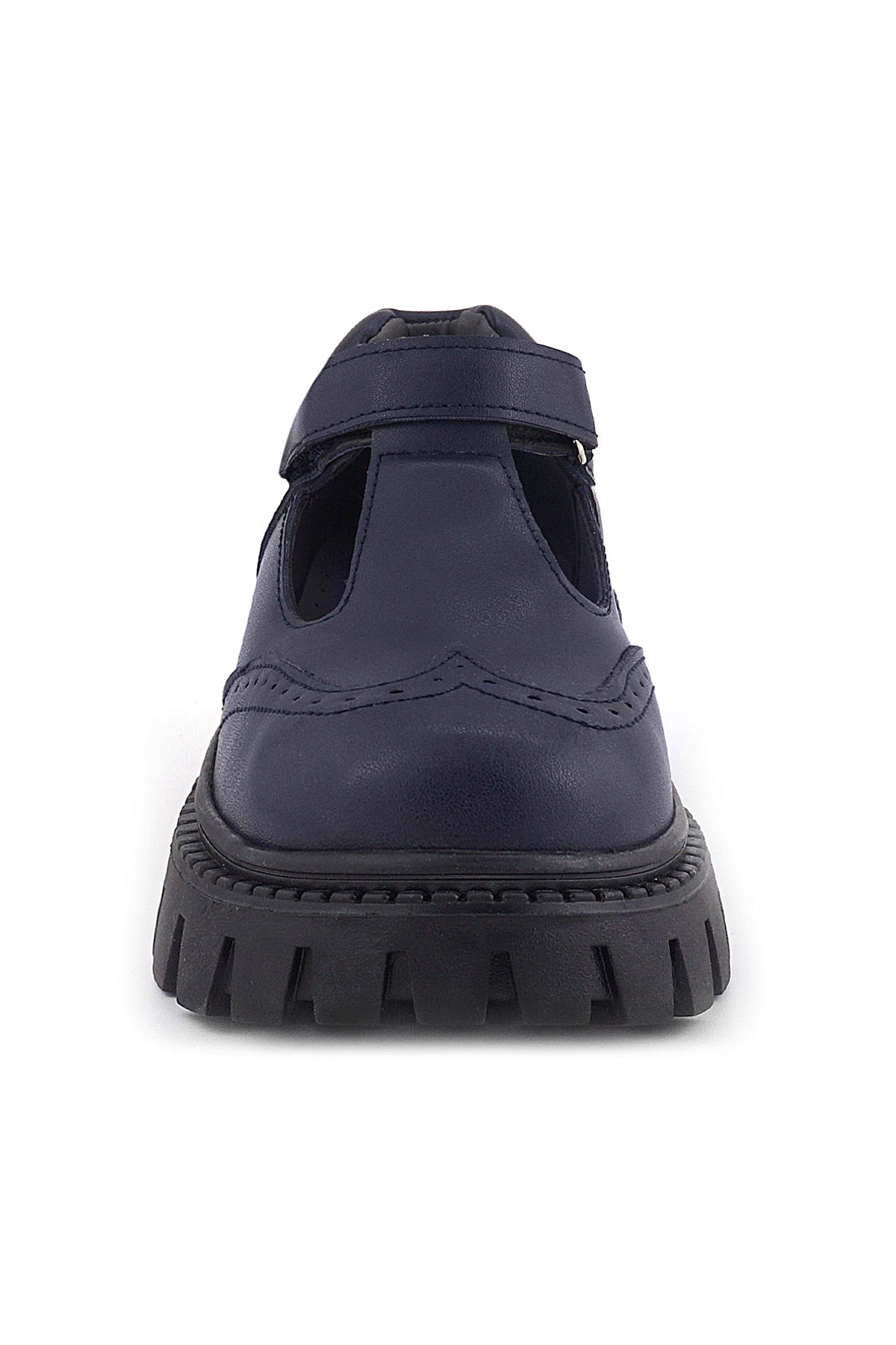 Rakerplus Lacivert Mat Cırtlı Kız Çocuk Okul Ayakkabı