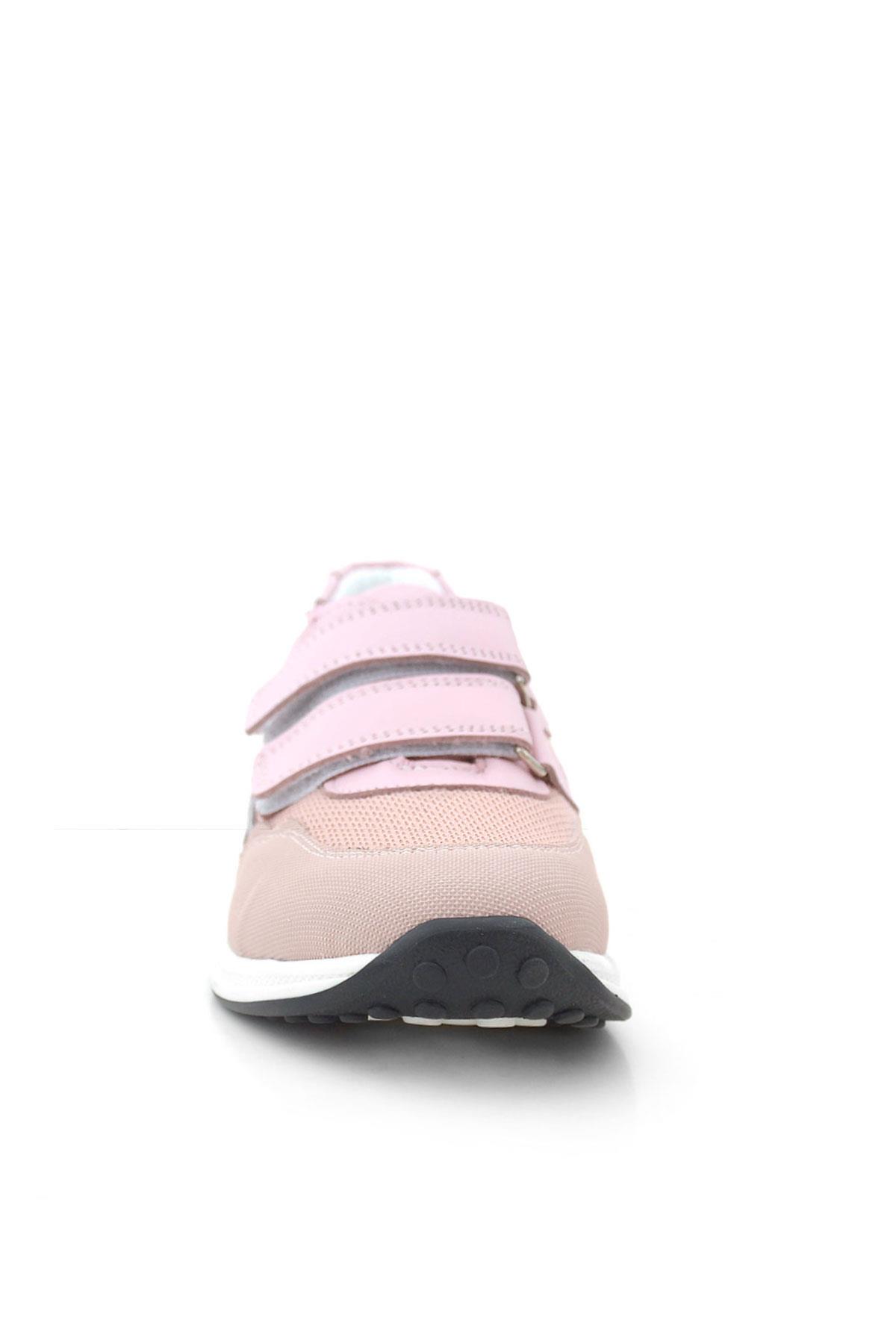 Hakiki Deri Pembe Cırt Cırtlı Kız Çocuk Günlük Spor Ayakkabı