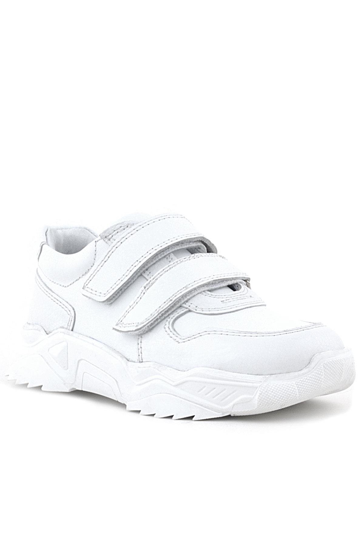 Rakerplus Hakiki Deri Beyaz Yüksek Tabanlı Kız Çocuk Sneakers Ayakkabı