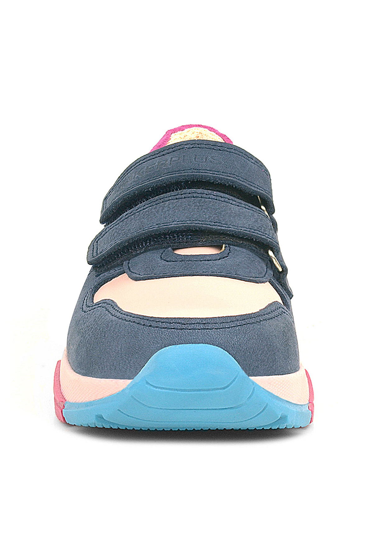 Rakerplus Genuine Leather Navy Blue Pink Kids Sneakers Sports Shoes