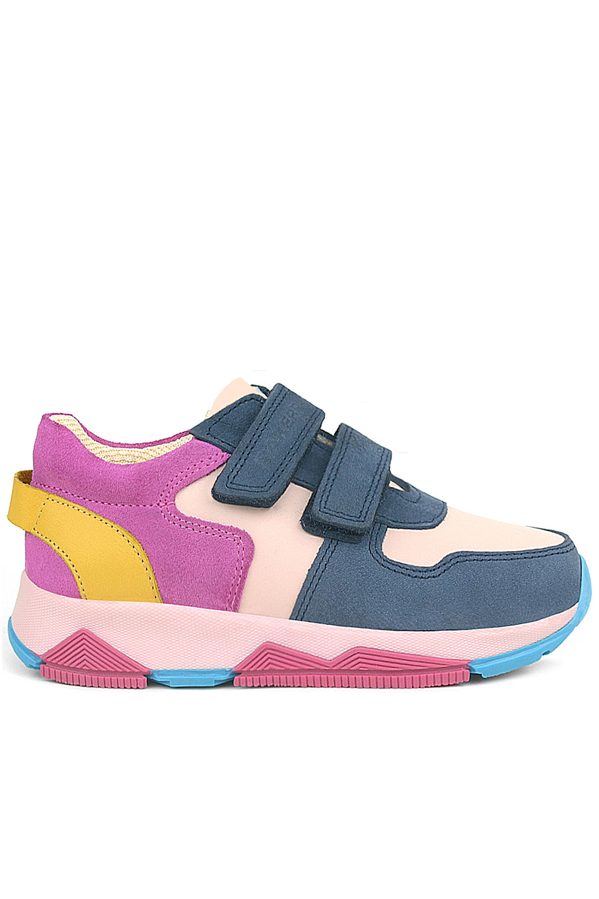 Rakerplus Genuine Leather Navy Blue Pink Kids Sneakers Sports Shoes