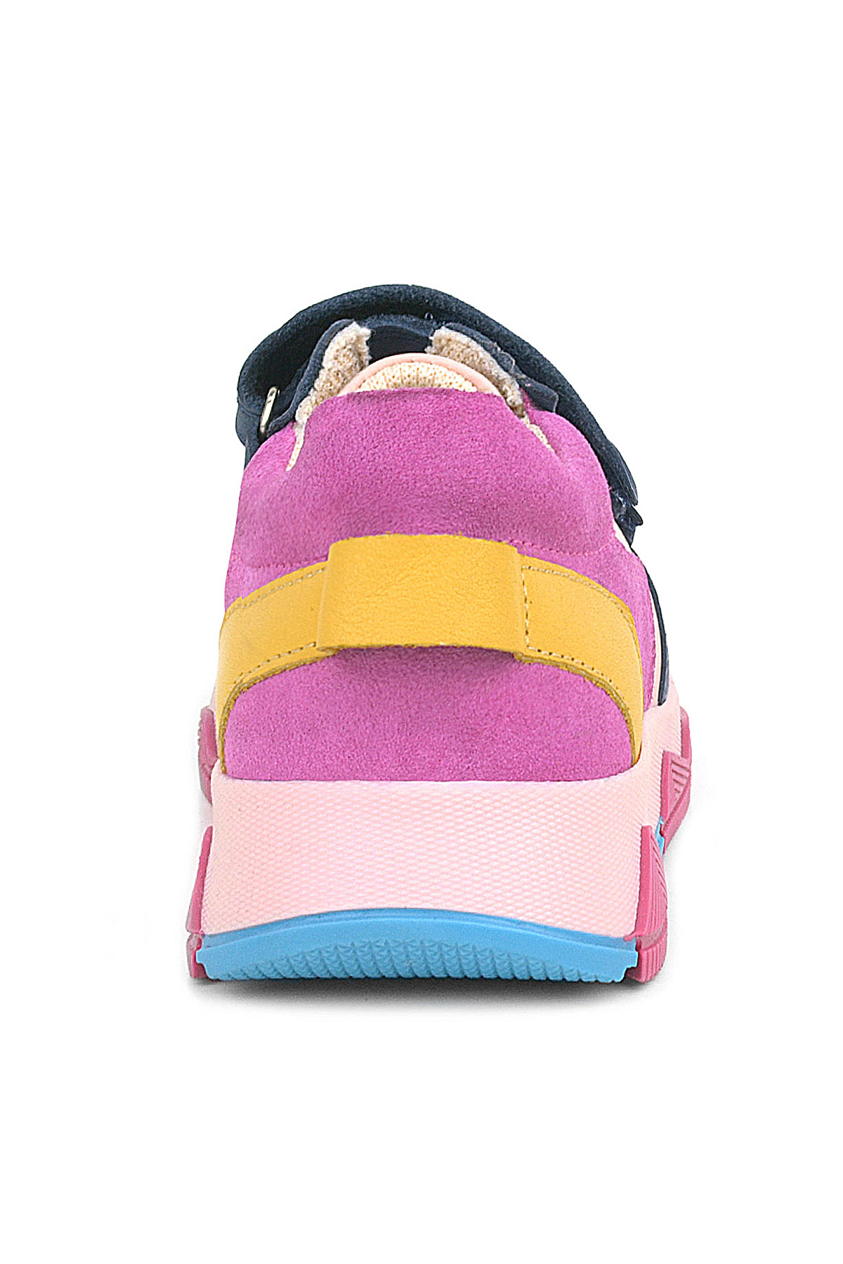 Rakerplus Genuine Leather Navy Blue Pink Kids Sneakers Sports Shoes