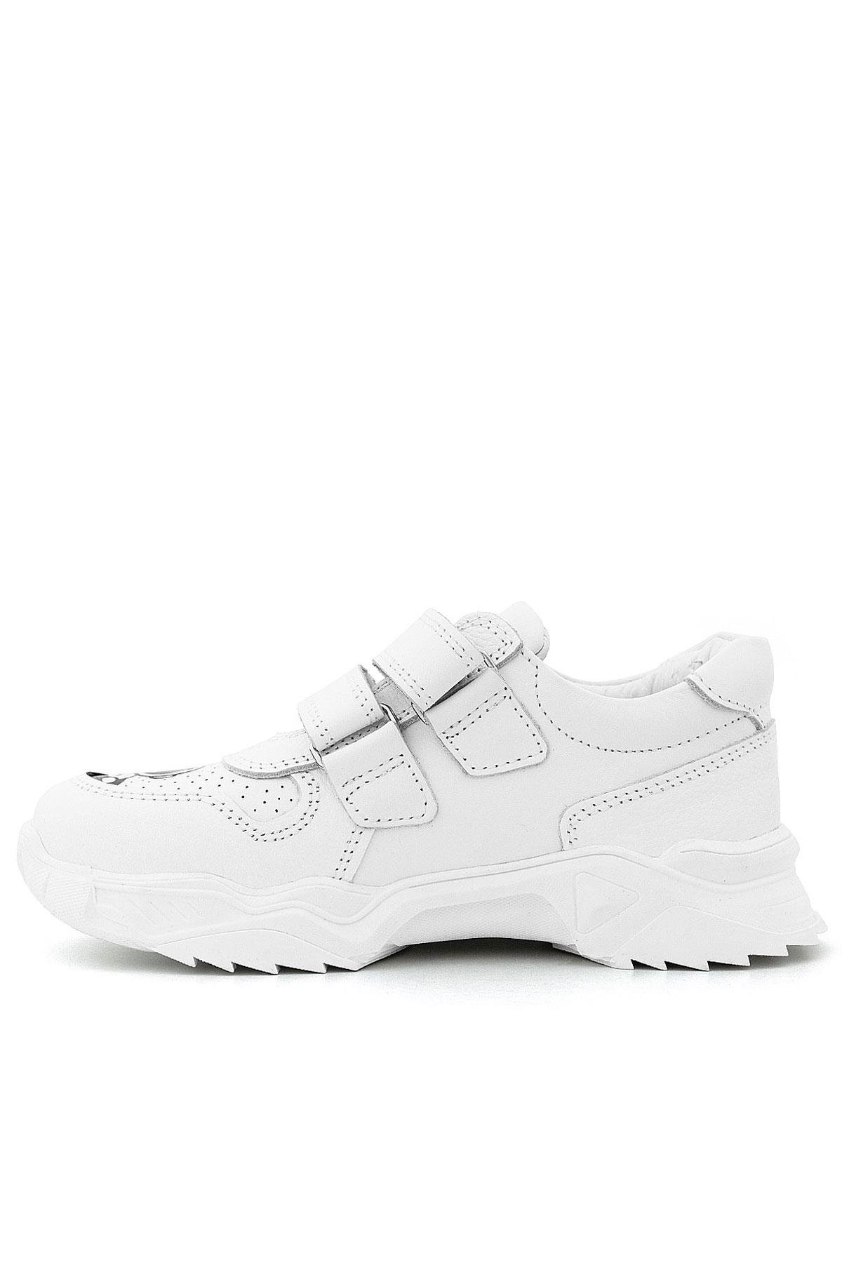 Rakerplus Tbons Özel Tasarım Hakiki Deri Beyaz Kız Çocuk Sneakers Ayakkabı