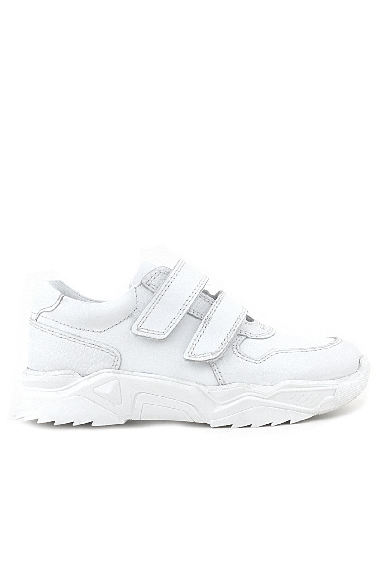 Rakerplus Hakiki Deri Beyaz Yüksek Tabanlı Kız Çocuk Sneakers Ayakkabı