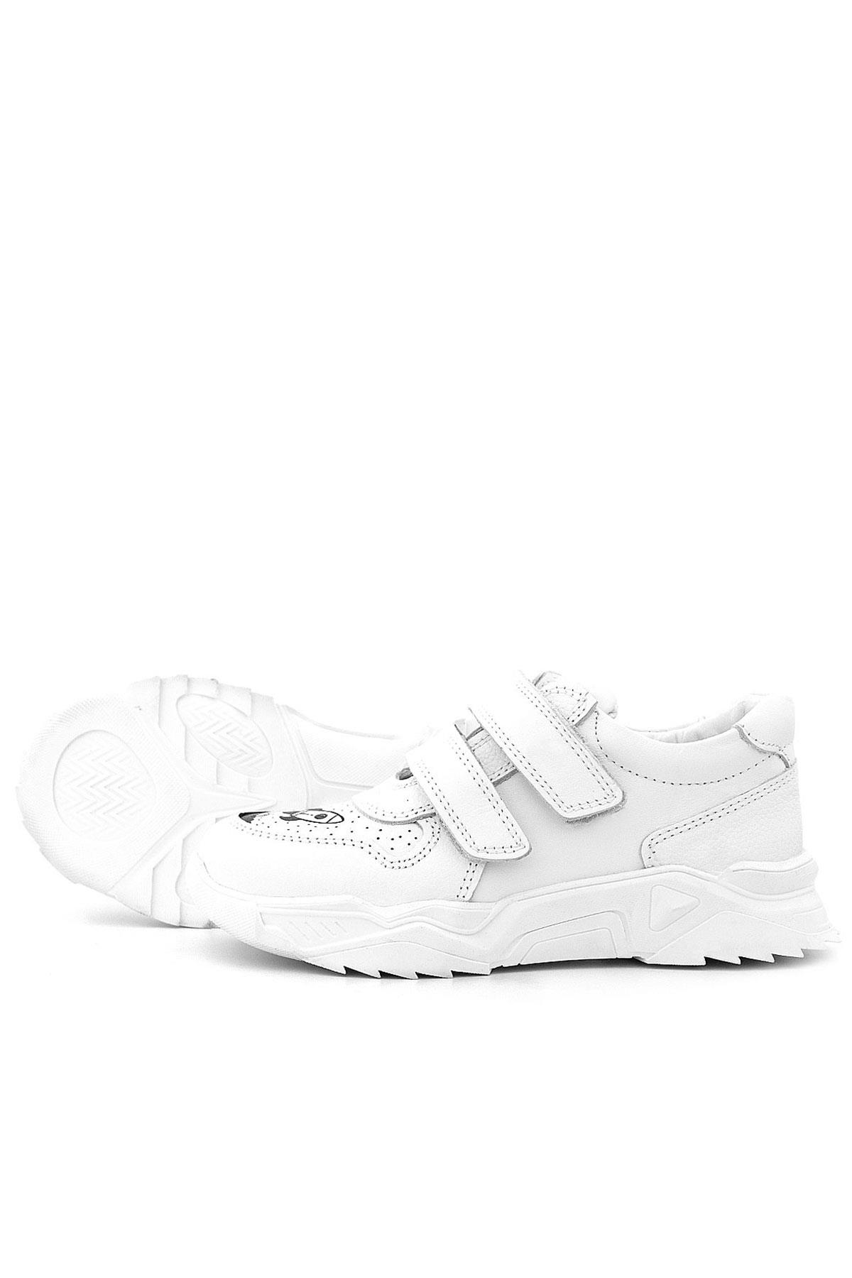 Rakerplus Tbons Özel Tasarım Hakiki Deri Beyaz Kız Çocuk Sneakers Ayakkabı