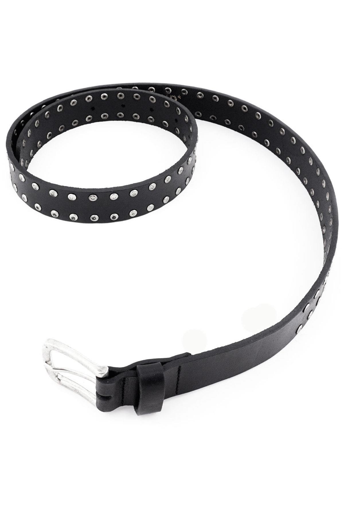 Rakerplus Hakiki Manda Derisi Siyah Metal Detaylı Kız Çocuk Kemer