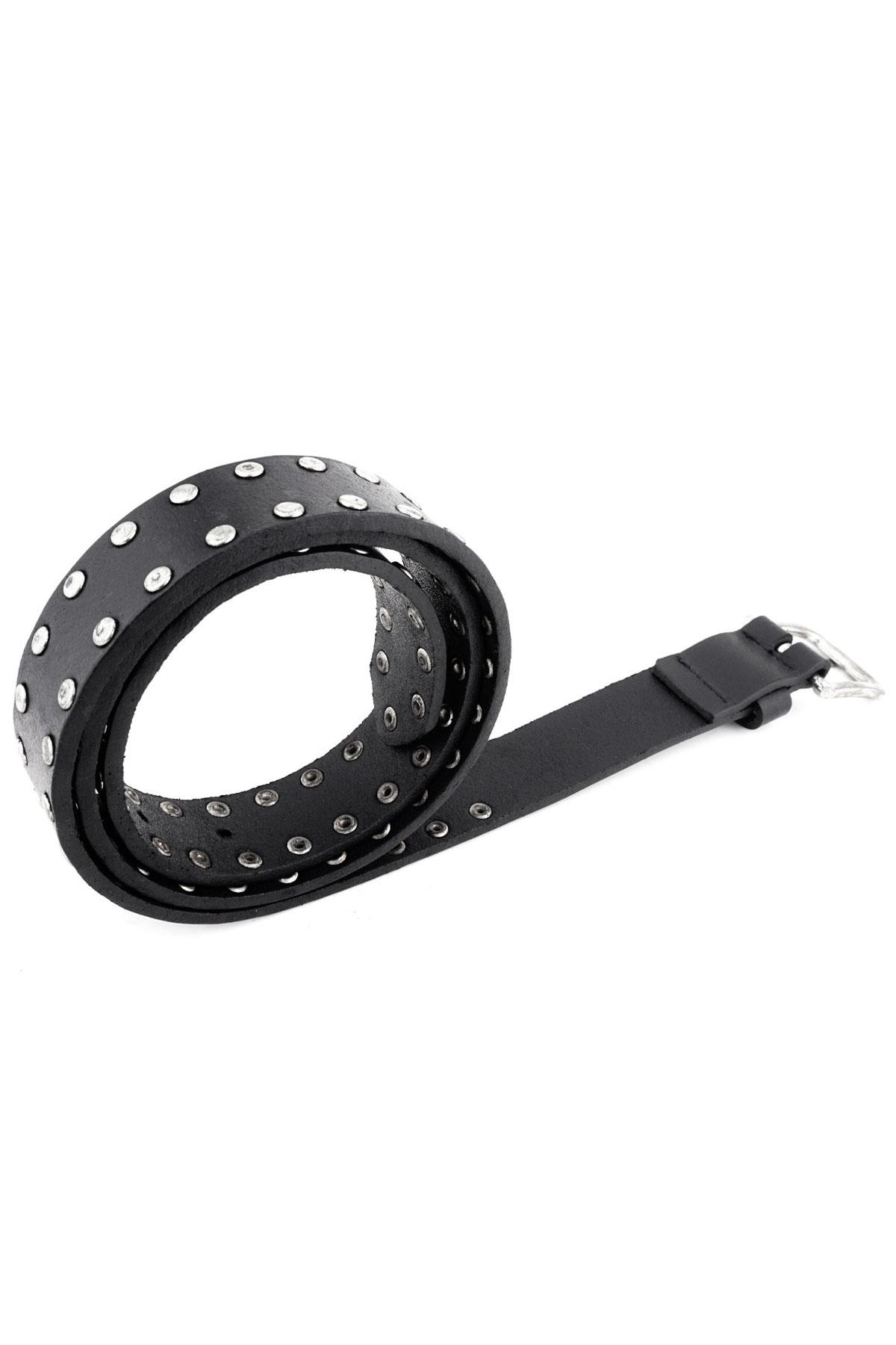 Rakerplus Hakiki Manda Derisi Siyah Metal Detaylı Kız Çocuk Kemer