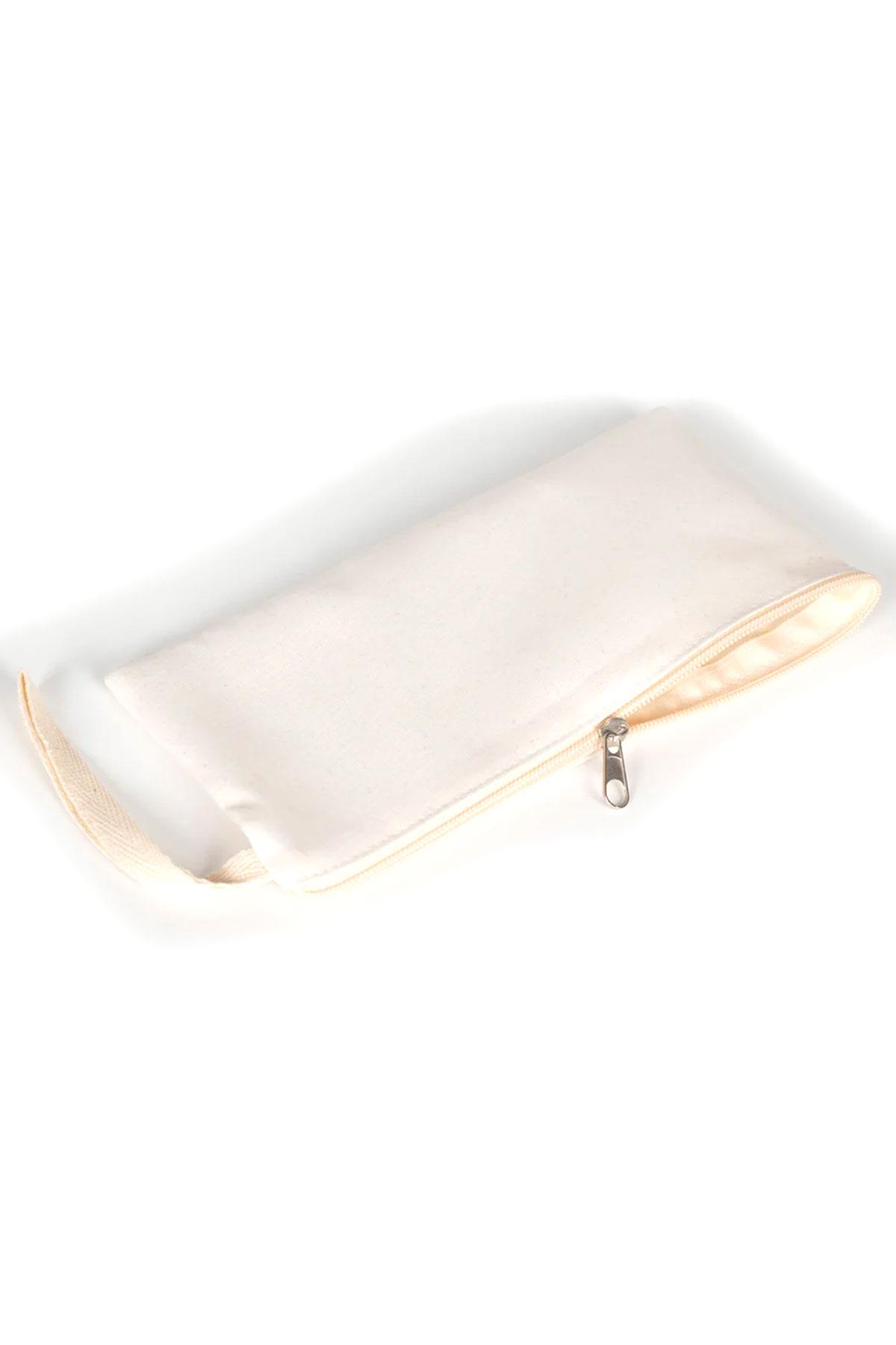 Rakerplus Krem 21x10 cm Fermuarlı Gabardin Kumaş Kalemlik RC-0004-KR