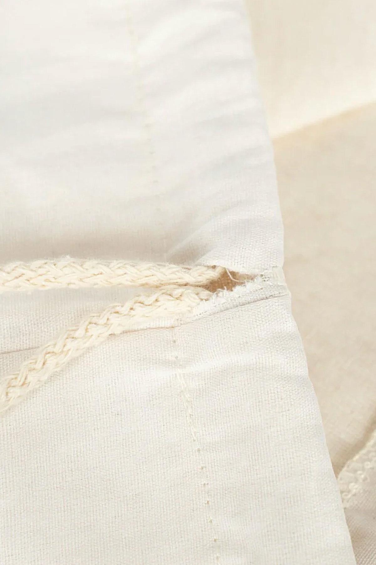 Rakerplus Krem 35x40 cm Unisex Ham Bez Büzgülü Sırt Ayakkabı Çantası RC-0006-KR