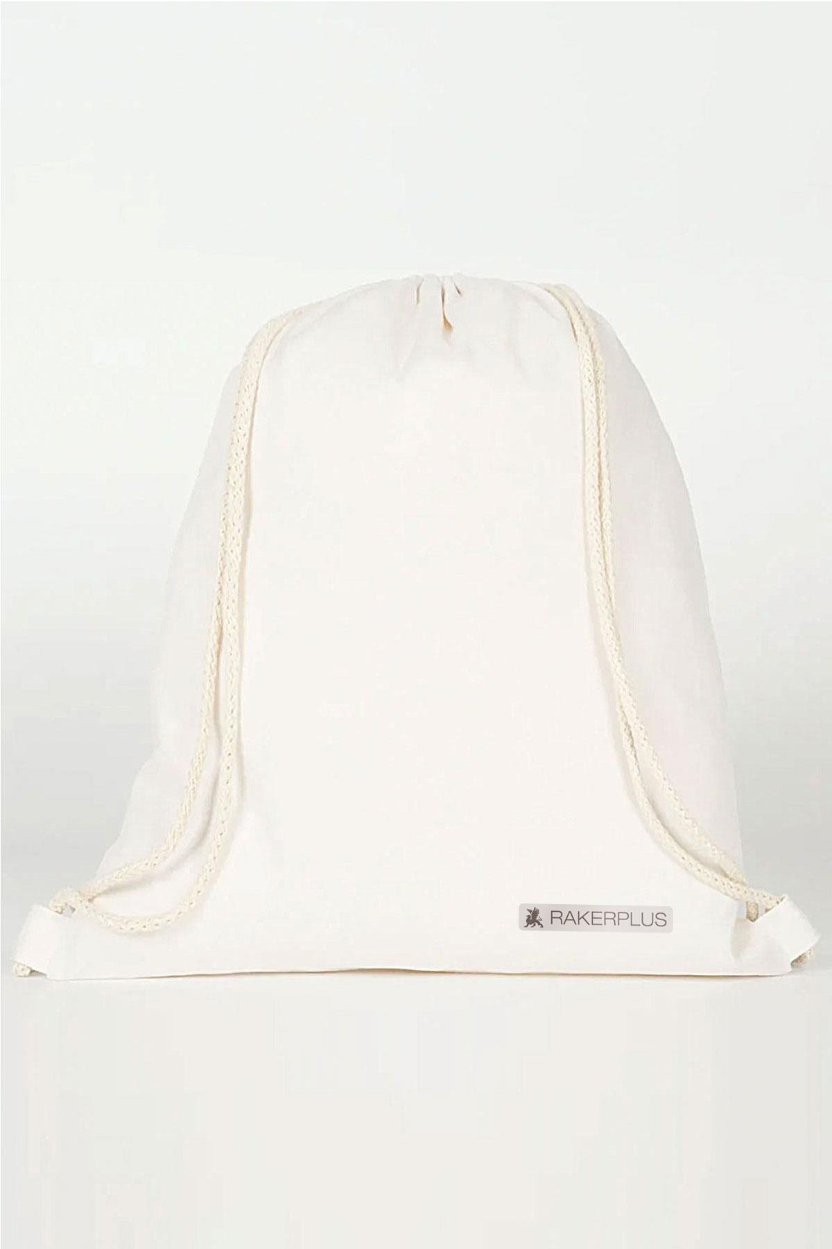 Rakerplus Krem 35x40 cm Unisex Ham Bez Büzgülü Sırt Ayakkabı Çantası RC-0006-KR