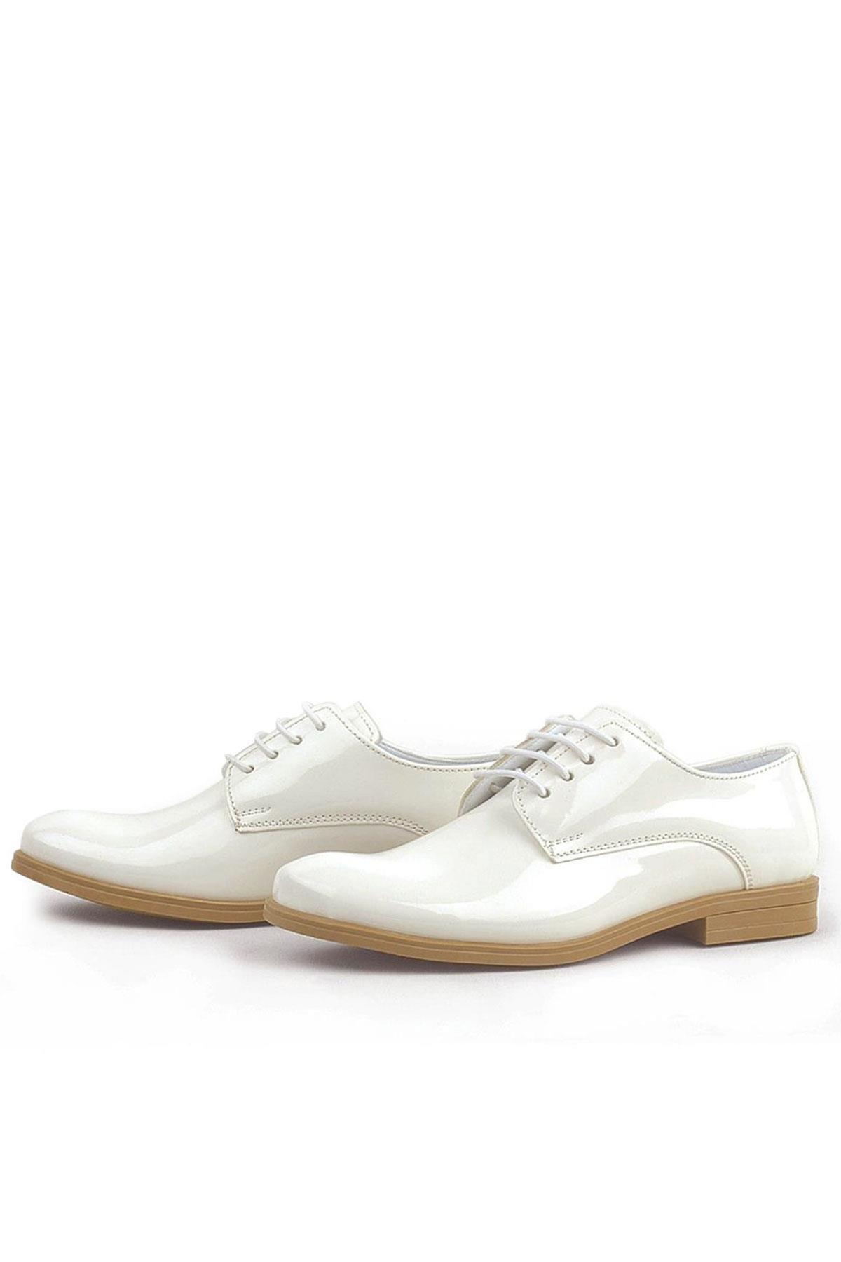 Rakerplus Krem Rugan Bağcıklı Oxford Çocuk Okul Ayakkabısı 3020-KR-B.26
