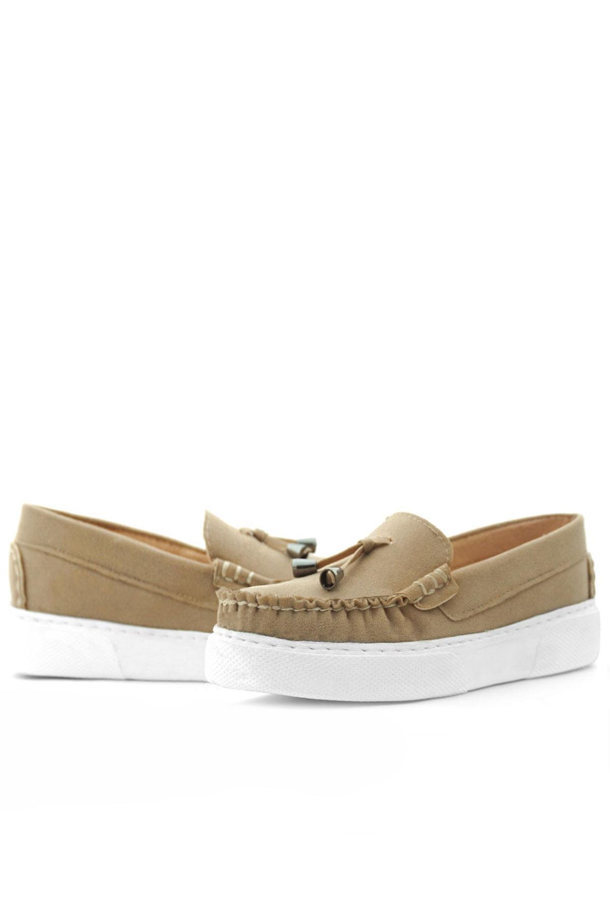 Rakerplus Kum Rengi Süet Ekstra Hafif Çocuk Makosen Ayakkabı 3403-KM.35