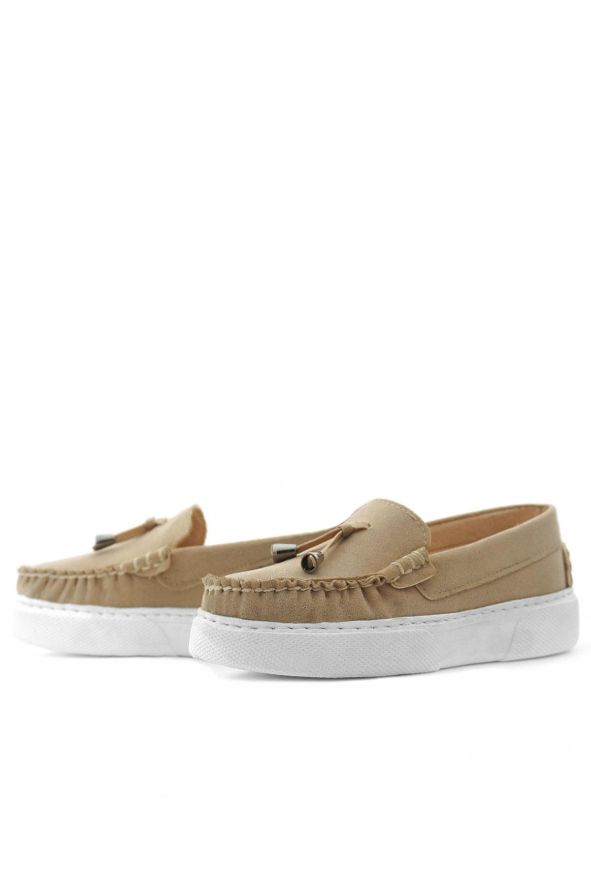 Rakerplus Kum Rengi Süet Ekstra Hafif Çocuk Makosen Ayakkabı 3403-KM.35