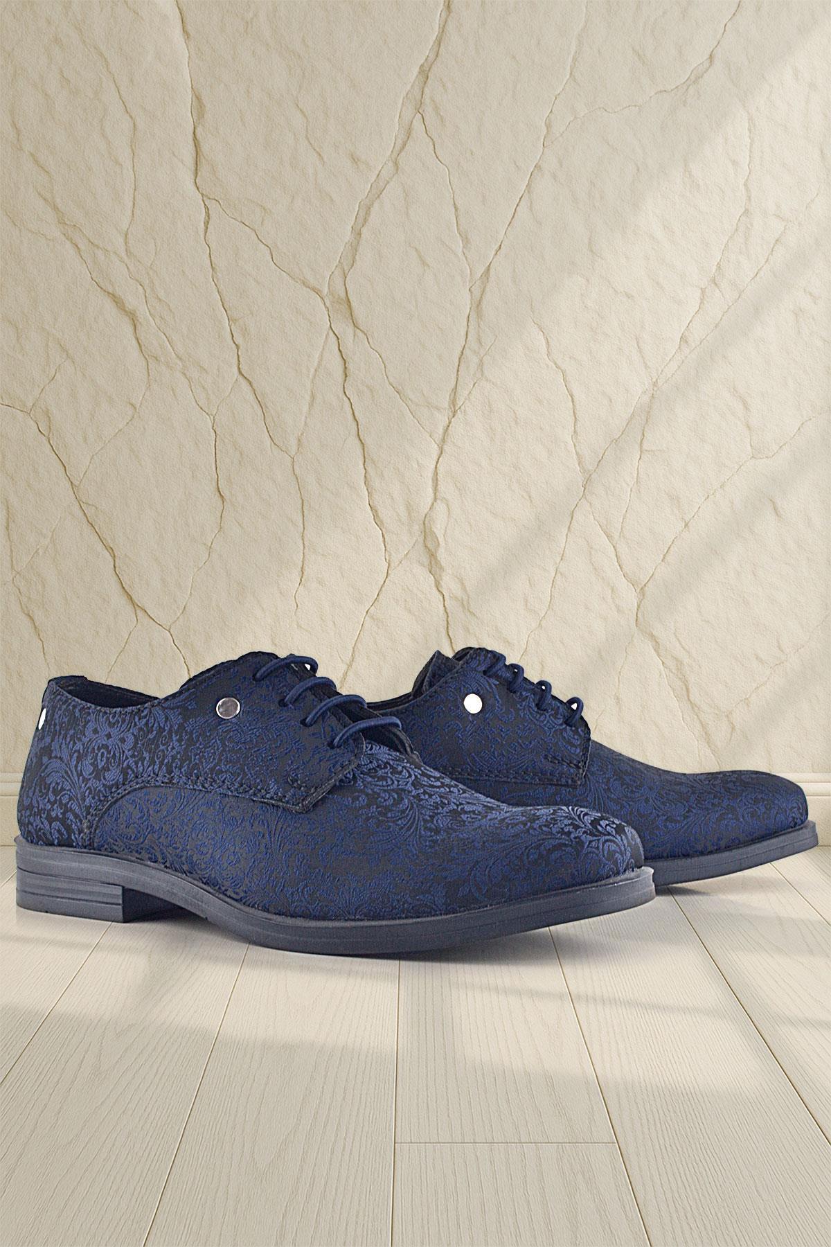 Rakerplus Lacivert Metal Detaylı Takım Elbise Çocuk Klasik Ayakkabı 3020-JKLDT-B.39